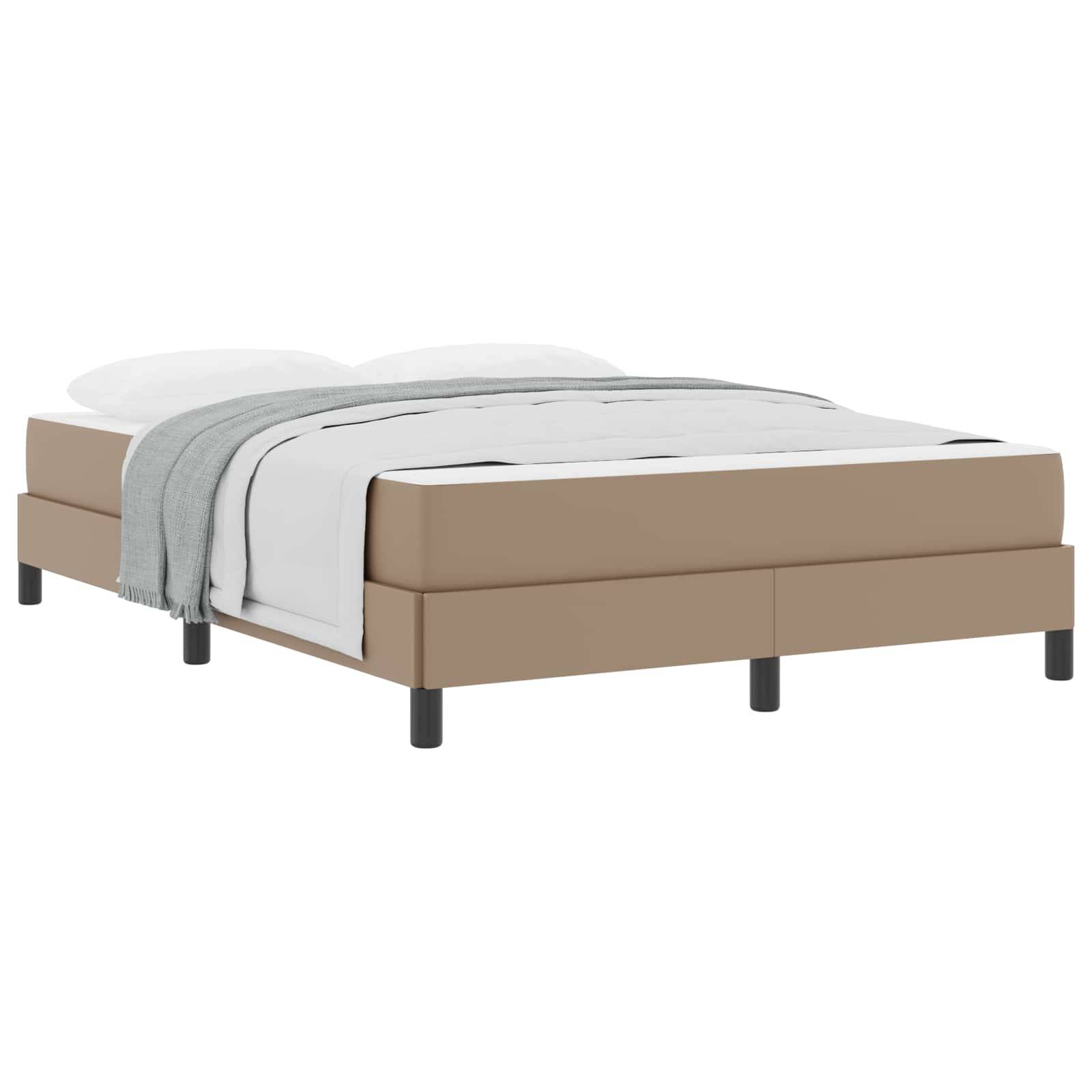 vidaXL Bettrahmen mit Matratze Cappuccino 140 x 190 cm Stoff