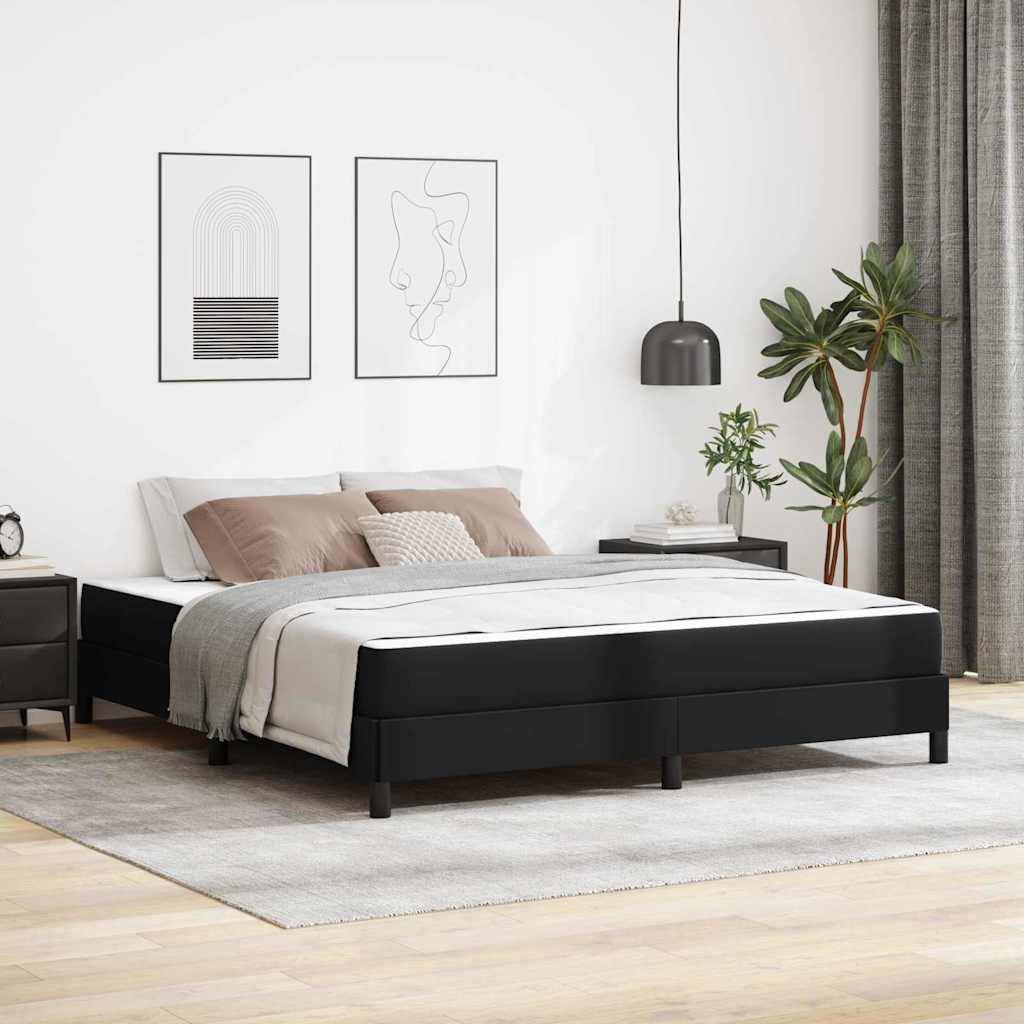vidaXL Bettrahmen mit Matratze Schwarz 180 x 200 cm Stoff