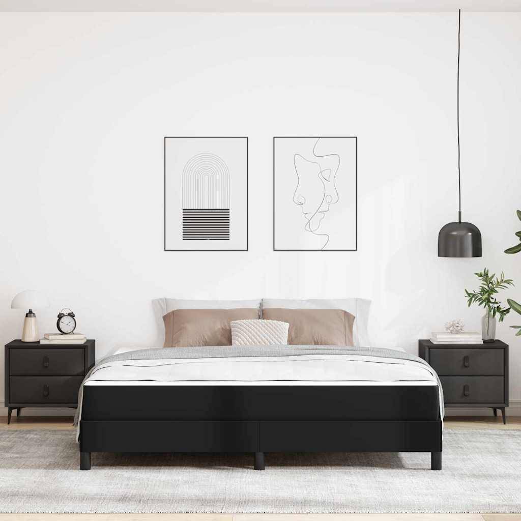vidaXL Bettrahmen mit Matratze Schwarz 180 x 200 cm Stoff