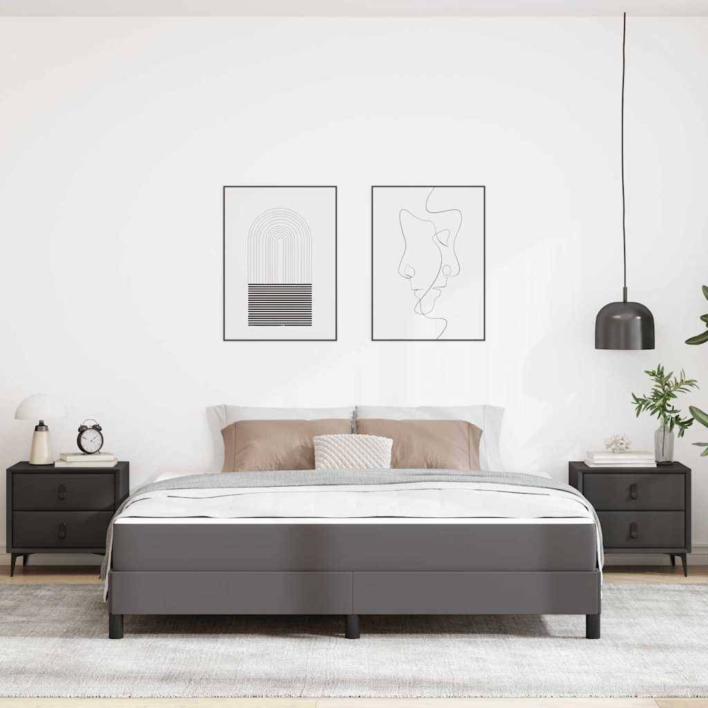 vidaXL Bettrahmen mit Matratze Grau 180 x 200 cm Stoff