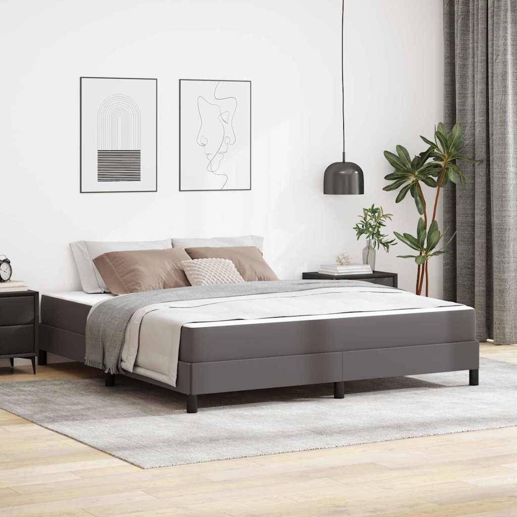 vidaXL Bettrahmen mit Matratze Grau 180 x 200 cm Stoff