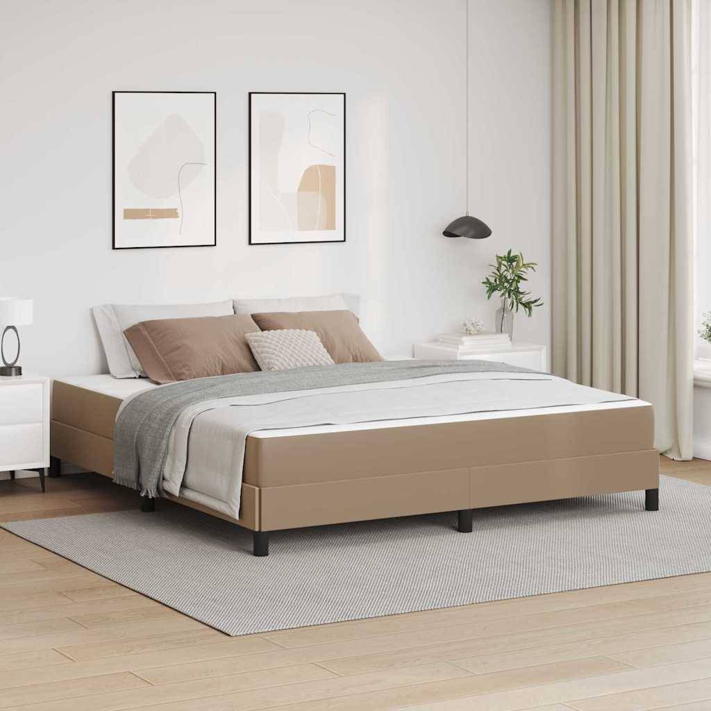 vidaXL Bettrahmen mit Matratze Cappuccino 180 x 200 cm Stoff