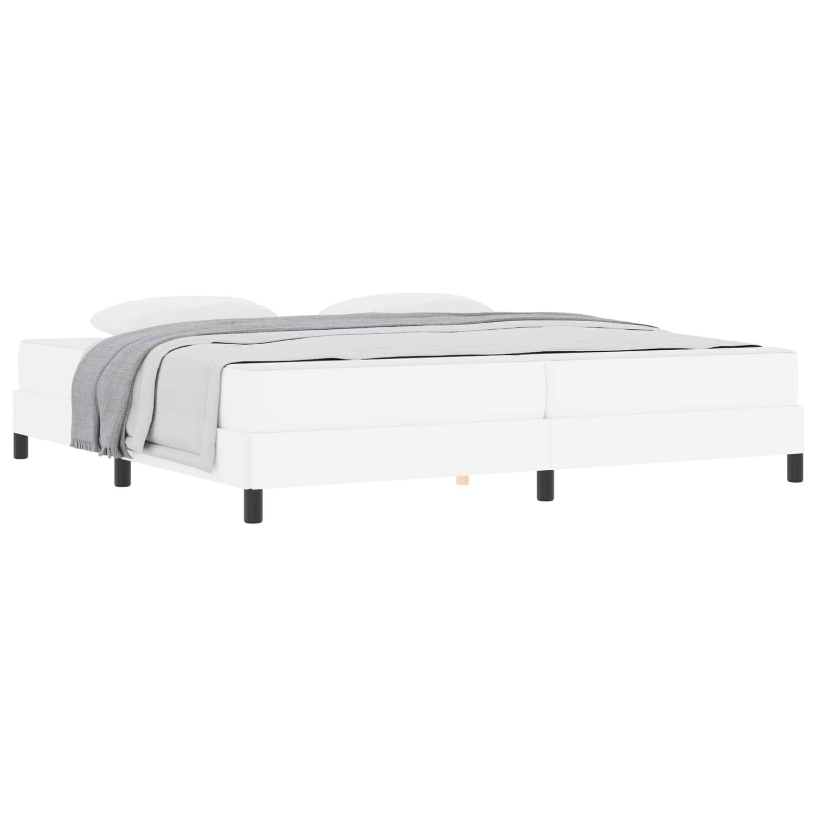 vidaXL Bettrahmen mit Matratze Reinweiß 200 x 200 cm Stoff