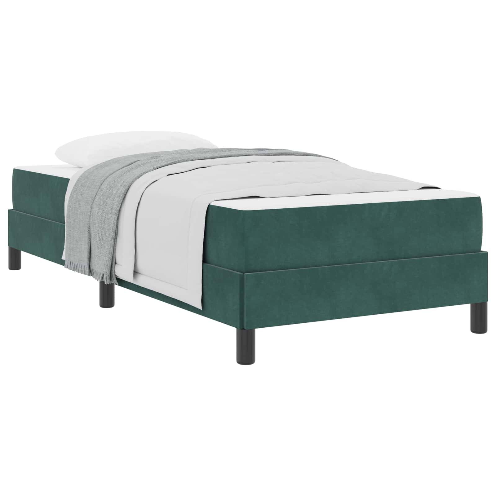 vidaXL Boxspringbett mit Matratze Dunkelgrün 80 x 200 cm Stoff