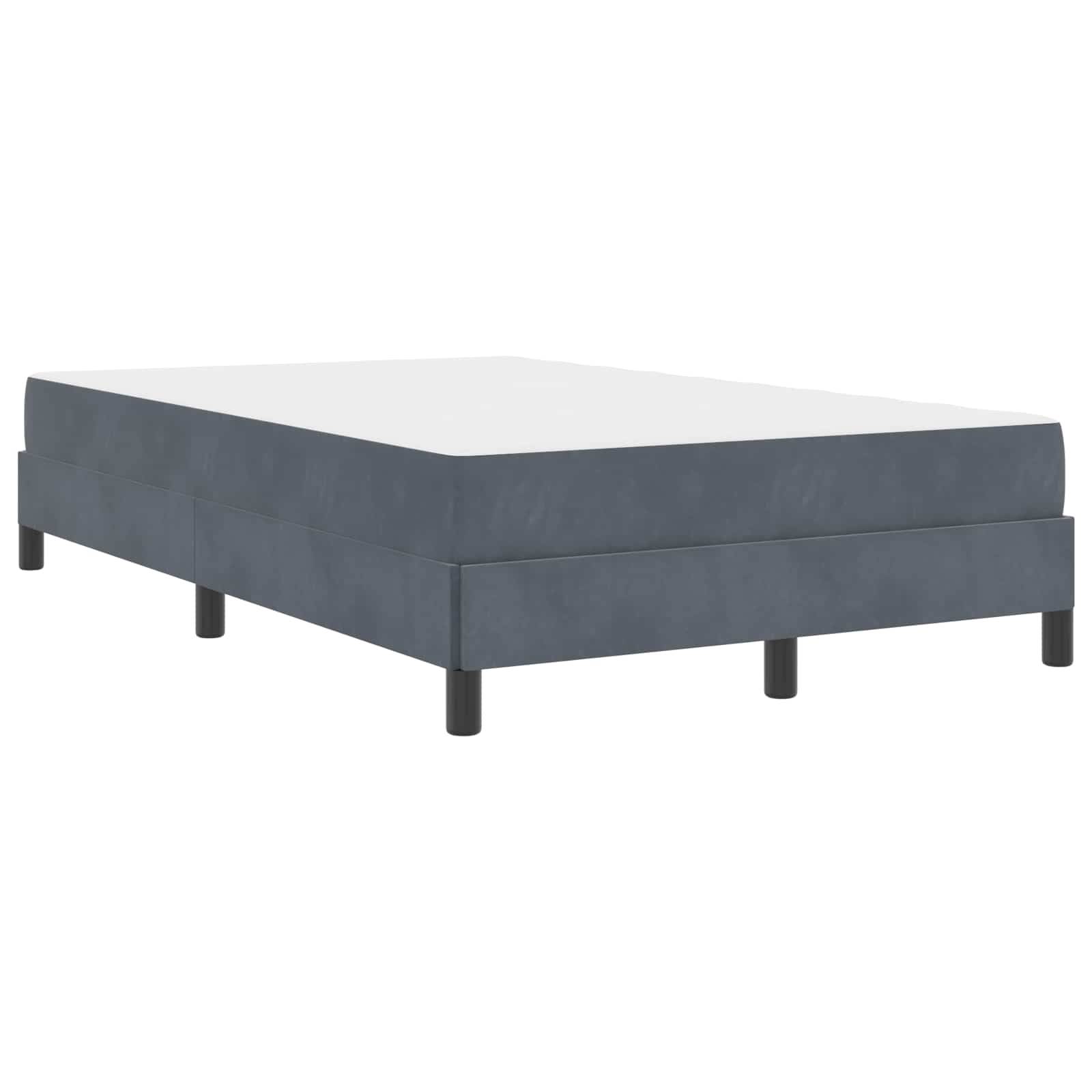 vidaXL Boxspringbett mit Matratze Dunkelgrau 120 x 200 cm Stoff