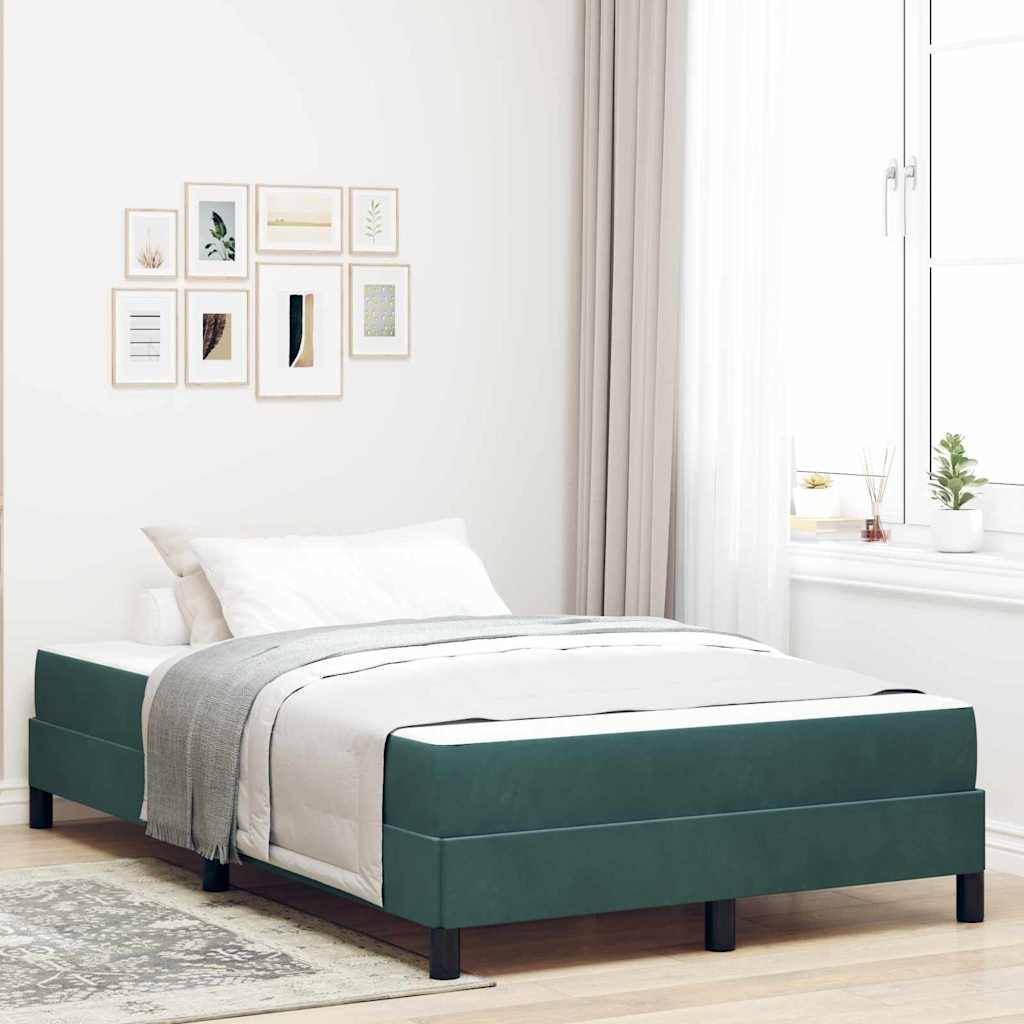 vidaXL Boxspringbett mit Matratze Dunkelgrün 120 x 200 cm Stoff