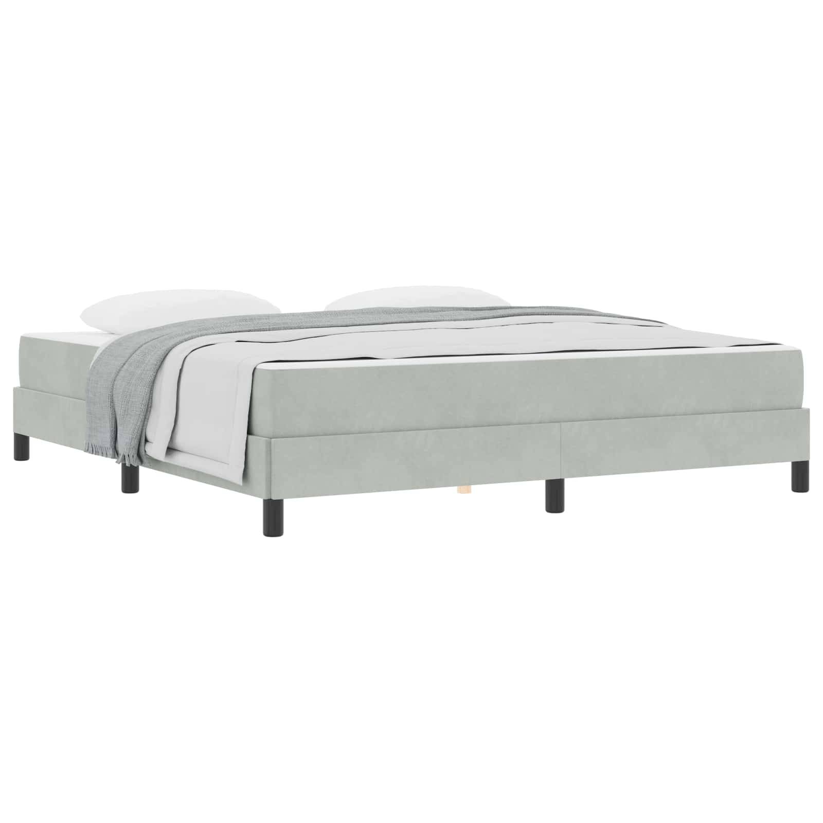 vidaXL Boxspringbett mit Matratze Hellgrau 180 x 200 cm Stoff