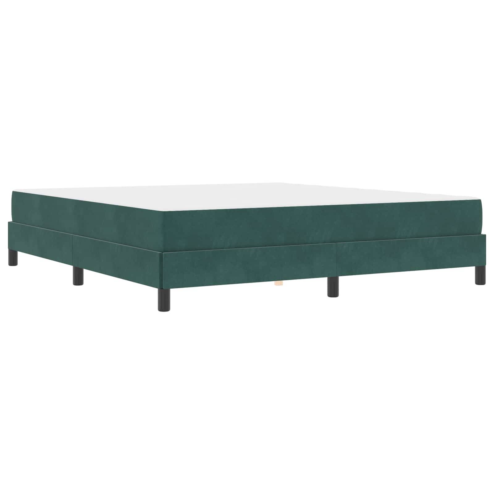 vidaXL Boxspringbett mit Matratze Dunkelgrün 180 x 200 cm Stoff