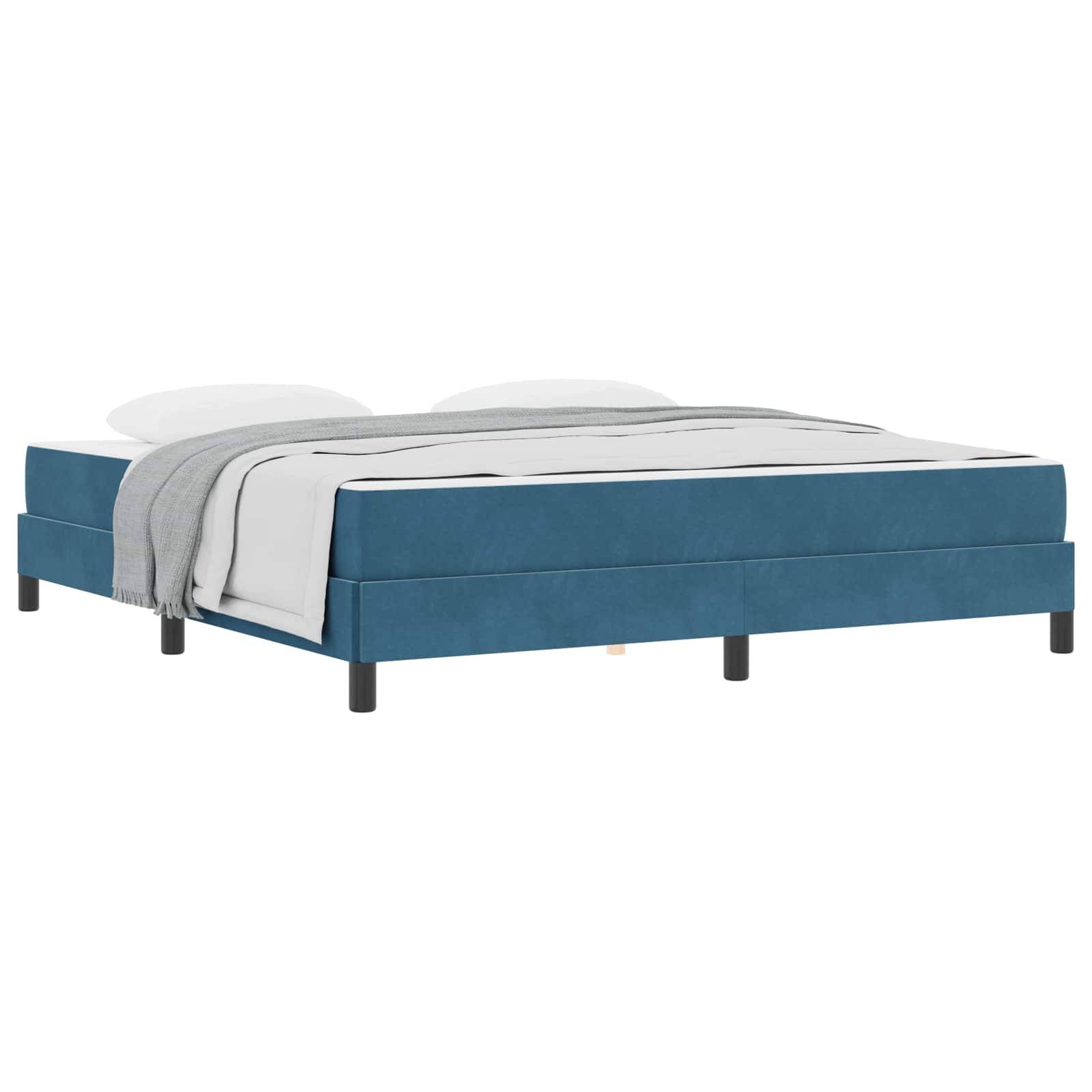 vidaXL Boxspringbett mit Matratze Dunkelblau 180 x 200 cm Stoff