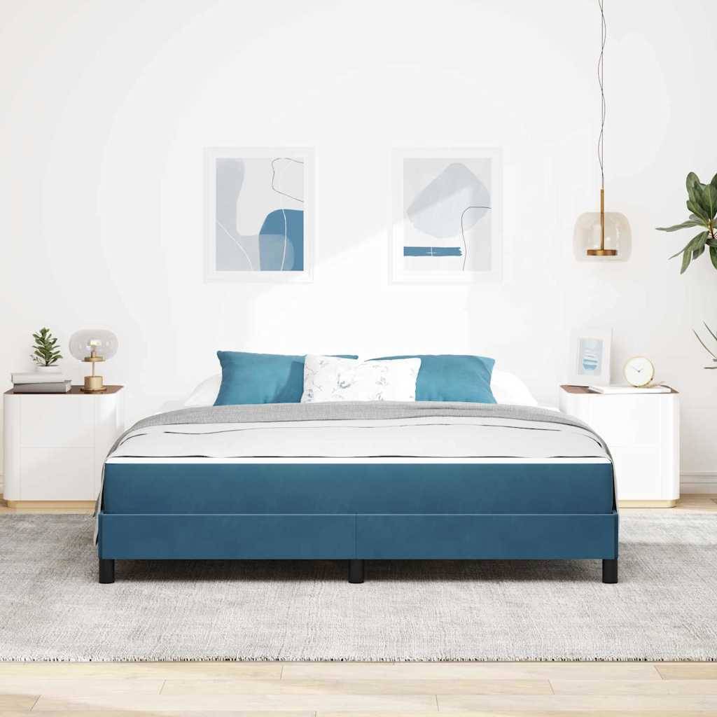 vidaXL Boxspringbett mit Matratze Dunkelblau 180 x 200 cm Stoff