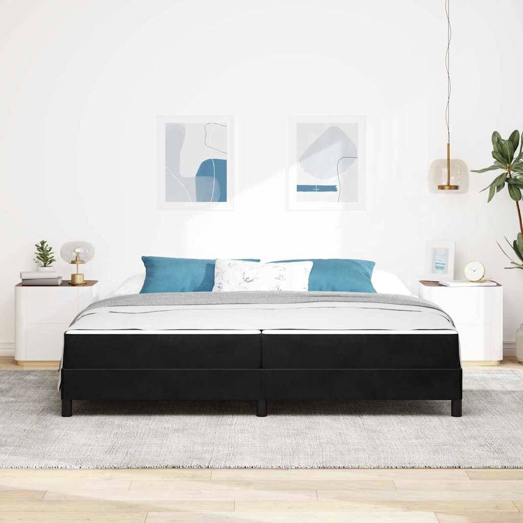 vidaXL Boxspringbett mit Matratze Schwarz 200 x 200 cm Stoff