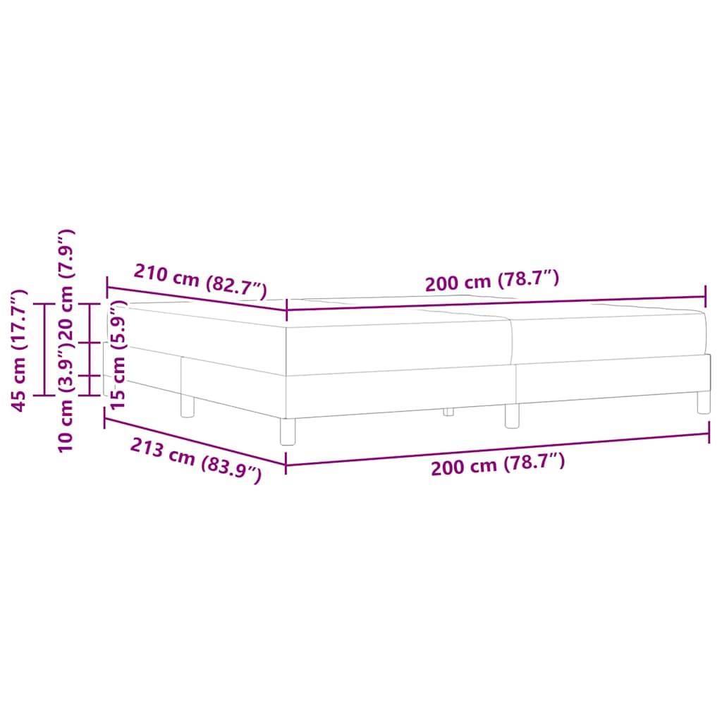 vidaXL Boxspringbett mit Matratze Dunkelgrün 200 x 210 cm Stoff