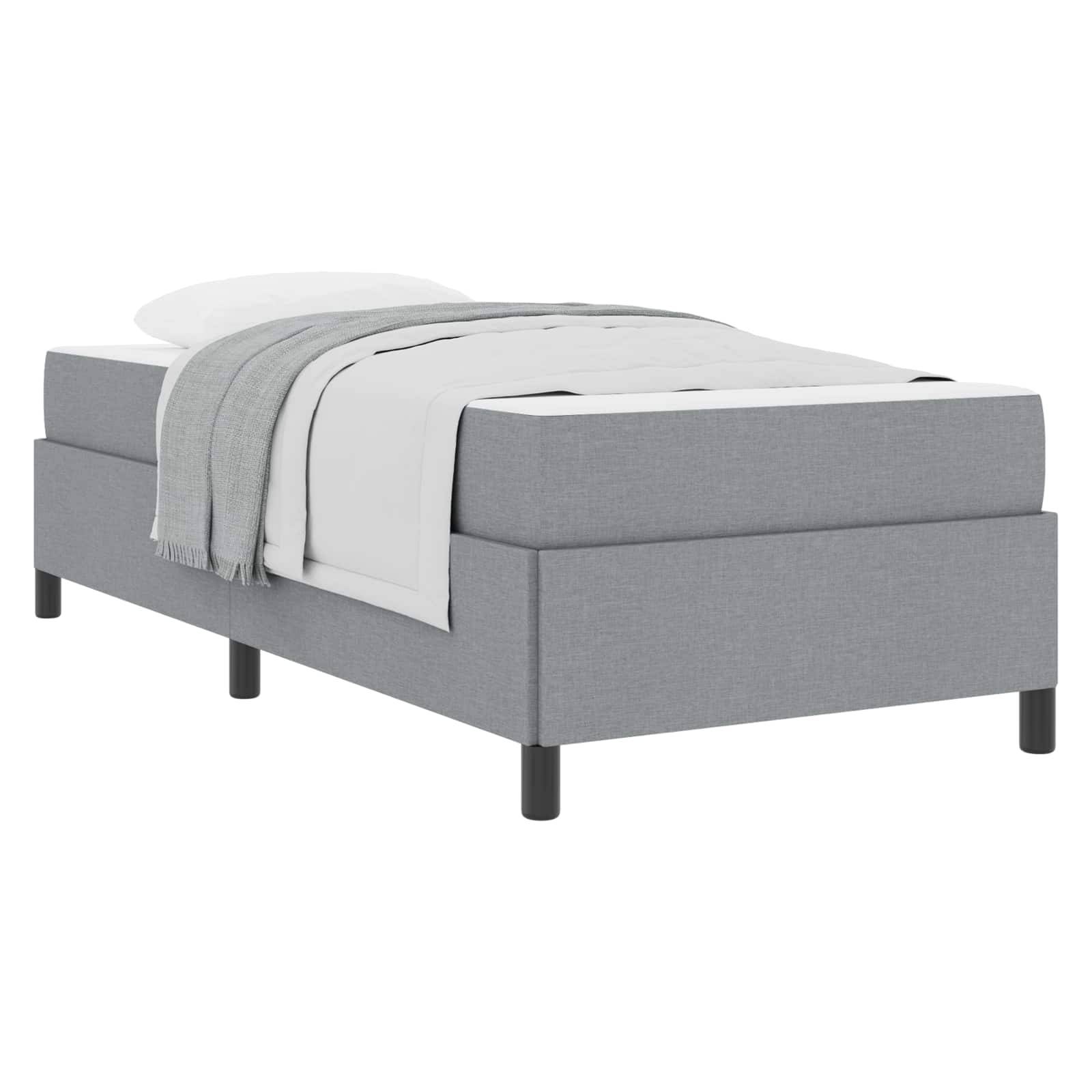 vidaXL Boxspringbett Hellgrau 100 x 200 cm Stoff