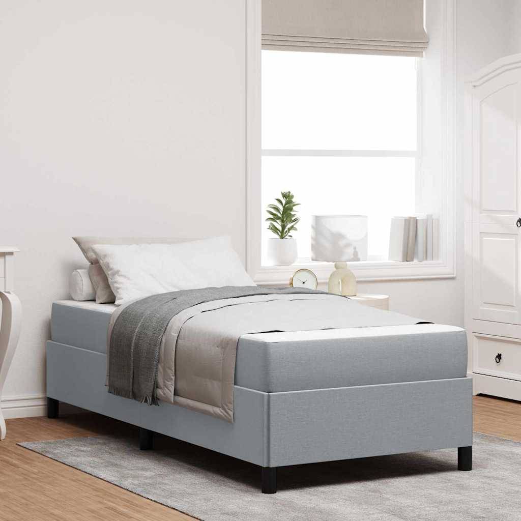 vidaXL Boxspringbett Hellgrau 90 x 200 cm Stoff