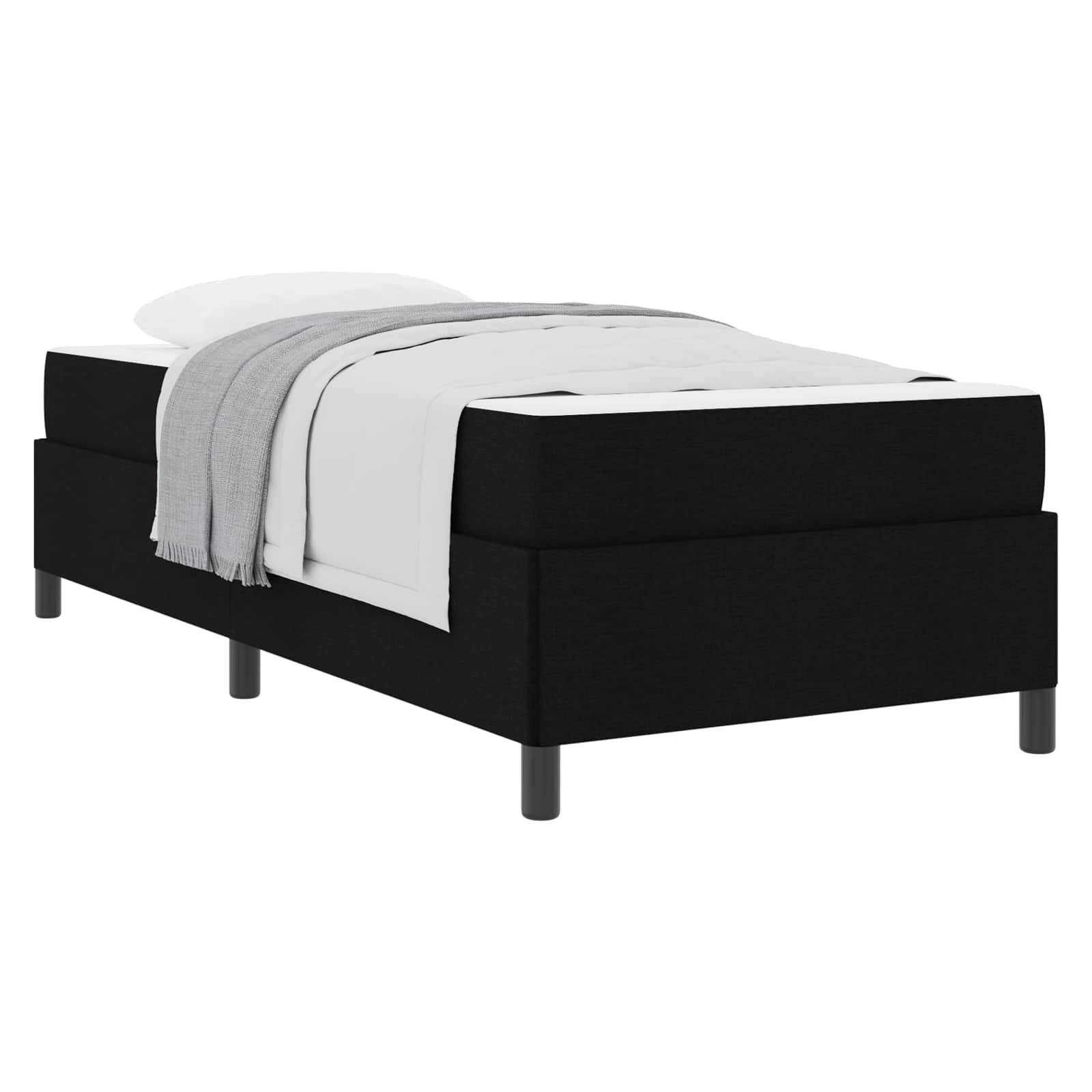 vidaXL Boxspringbett Schwarz 90 x 200 cm Stoff