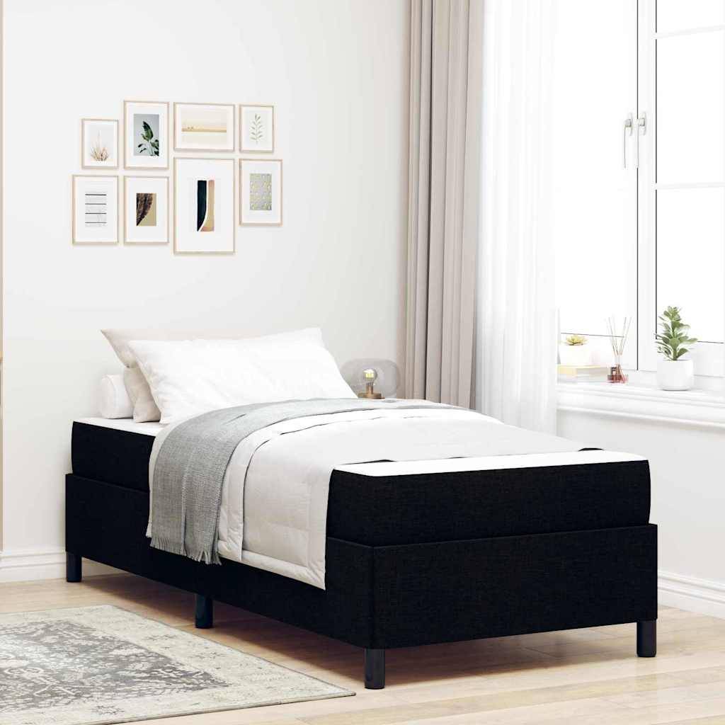 vidaXL Boxspringbett Schwarz 90 x 200 cm Stoff