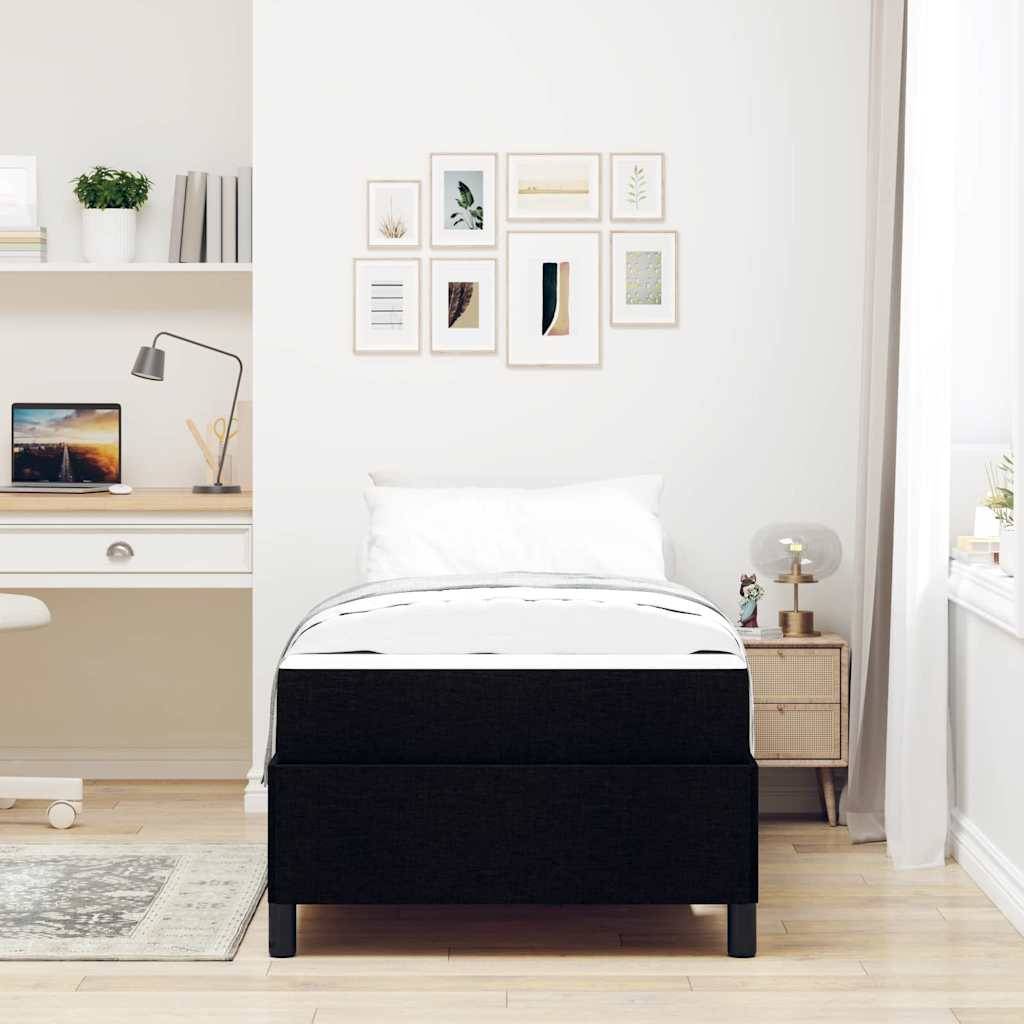 vidaXL Boxspringbett Schwarz 90 x 200 cm Stoff