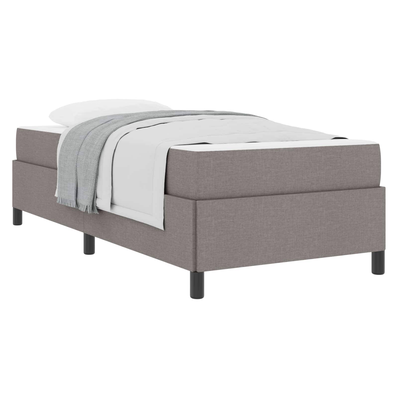 vidaXL Boxspringbett Taupe 100 x 200 cm Stoff