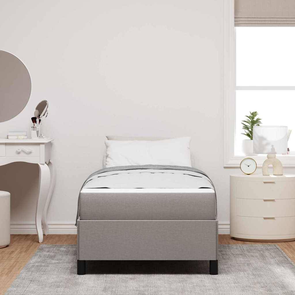 vidaXL Boxspringbett Taupe 100 x 200 cm Stoff
