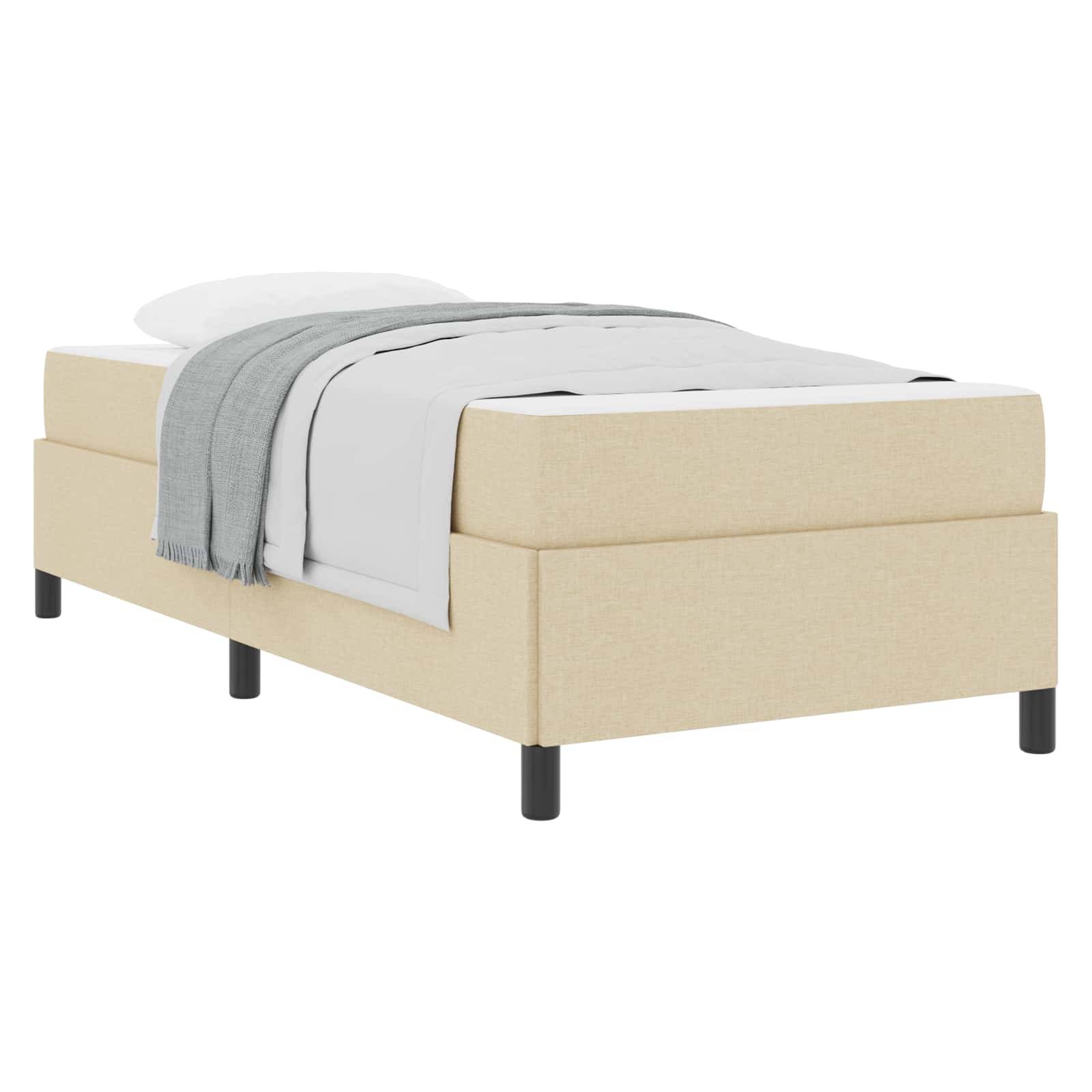 vidaXL Boxspringbett Creme 80 x 200 cm Stoff
