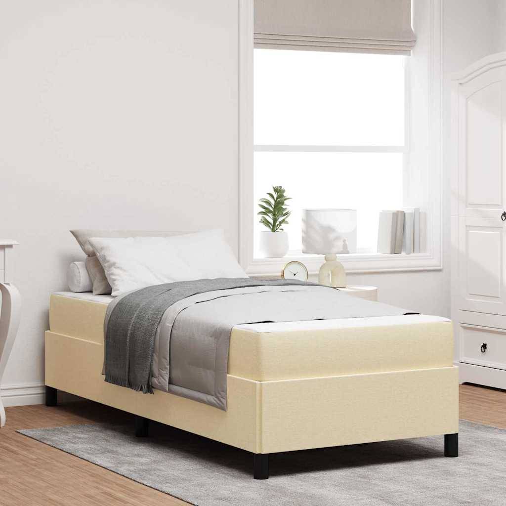 vidaXL Boxspringbett Creme 100 x 200 cm Stoff