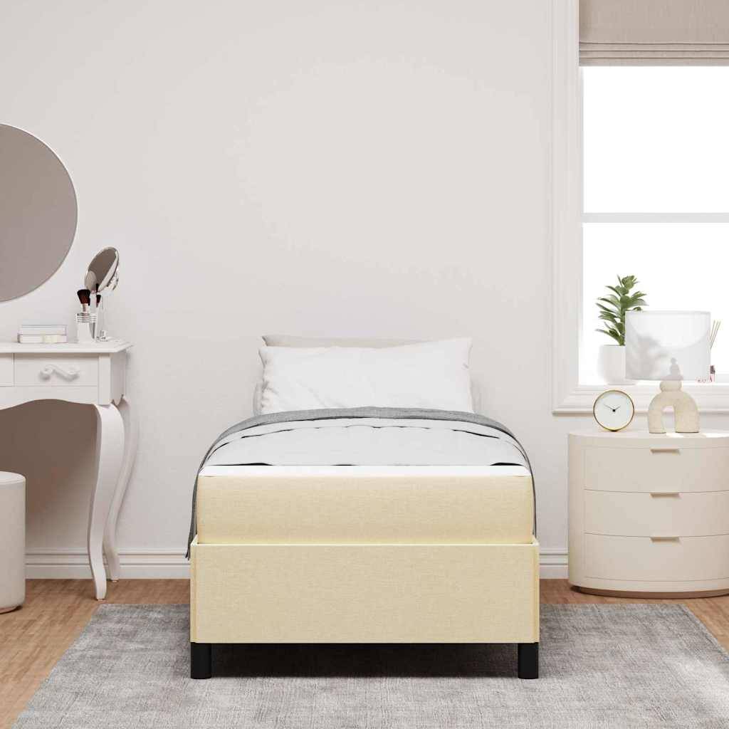 vidaXL Boxspringbett Creme 100 x 200 cm Stoff