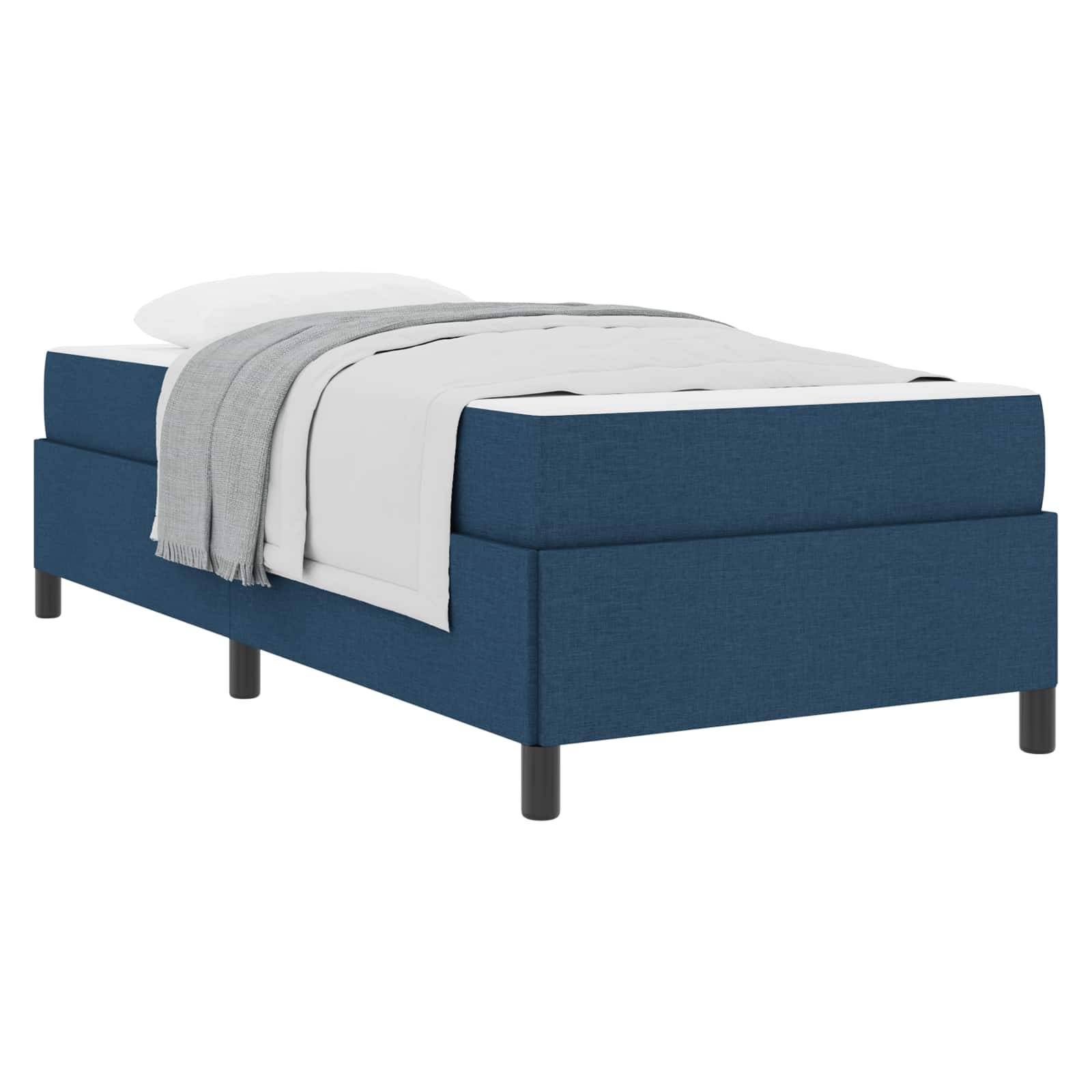 vidaXL Boxspringbett Blau 90 x 200 cm Stoff