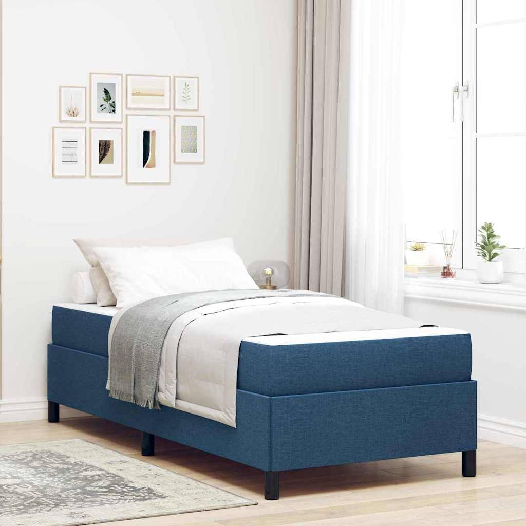 vidaXL Boxspringbett Blau 90 x 200 cm Stoff