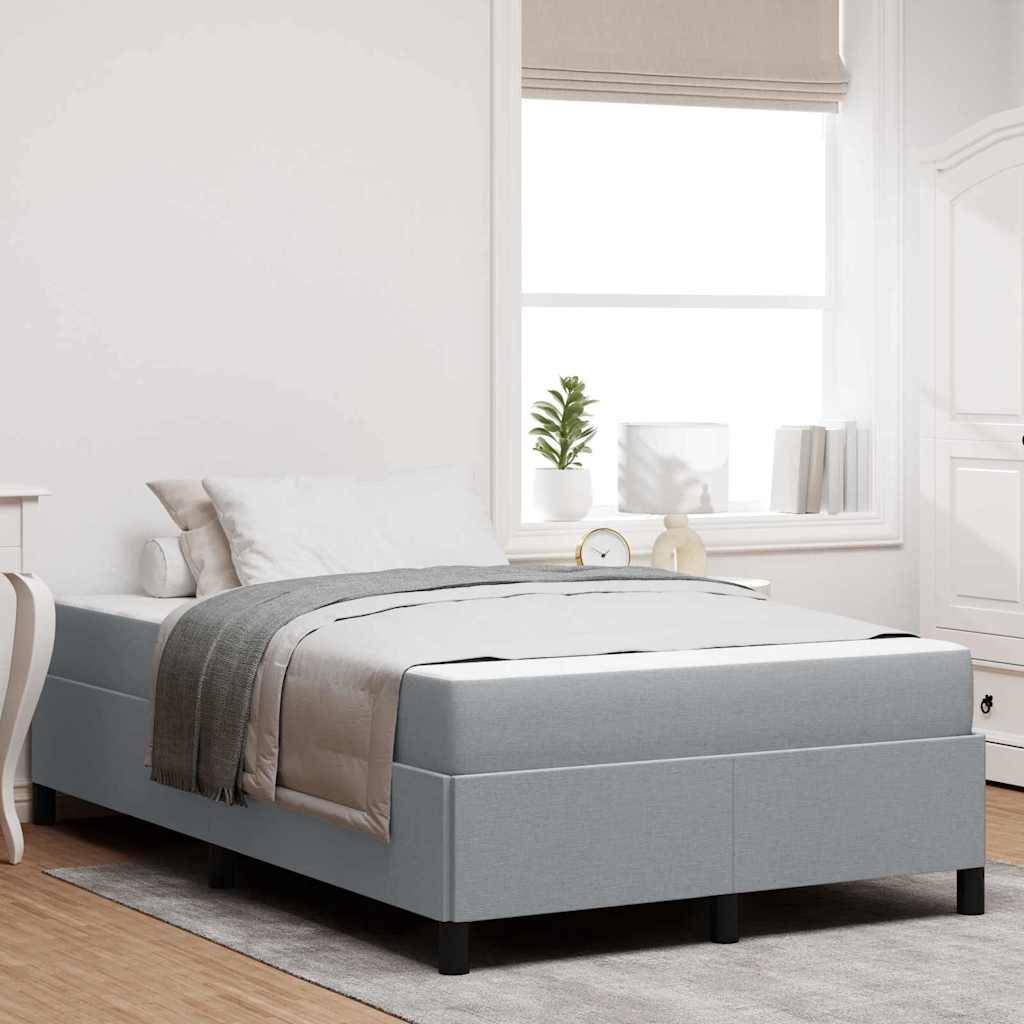 vidaXL Boxspringbett Hellgrau 120 x 190 cm Stoff