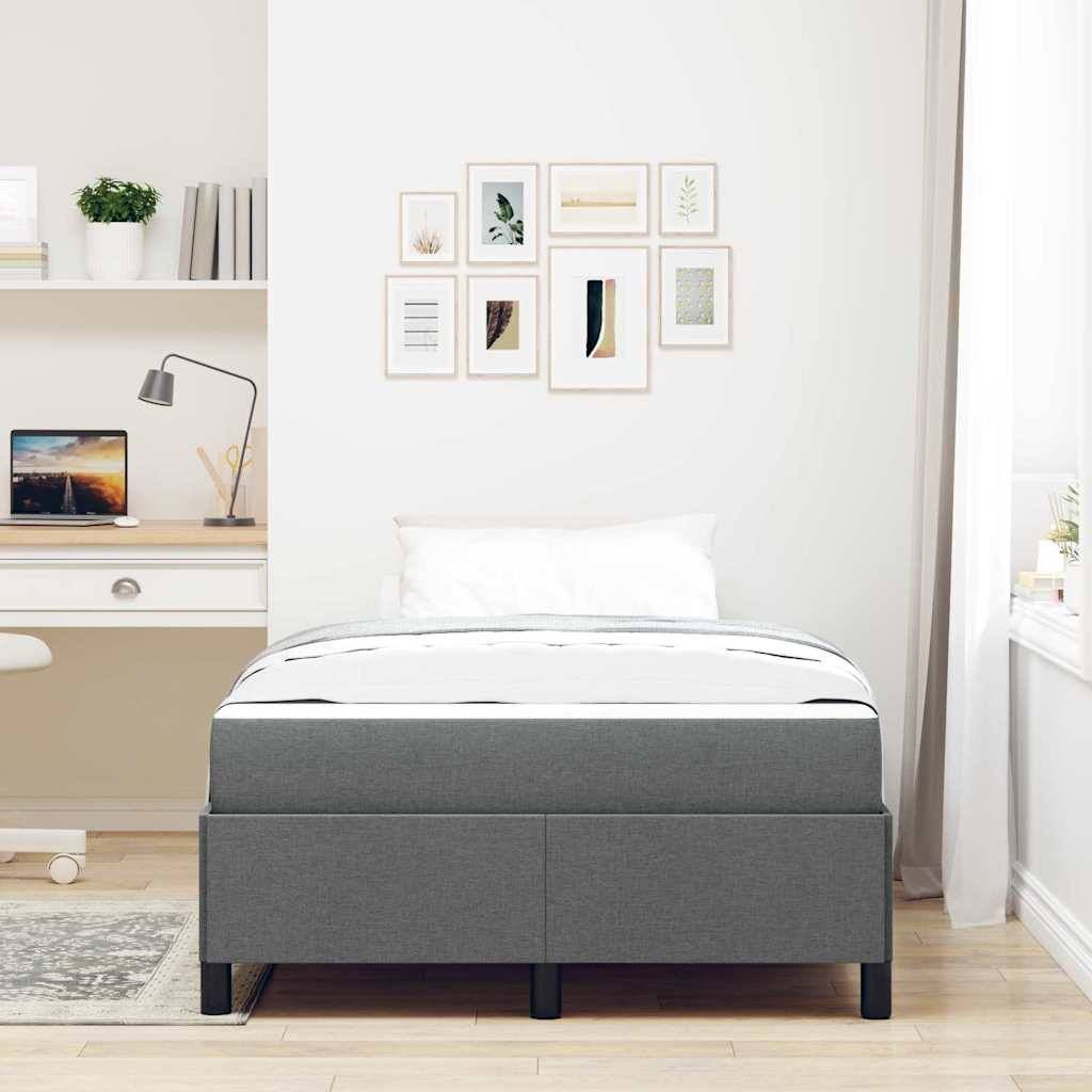 vidaXL Boxspringbett Dunkelgrau 120 x 190 cm Stoff