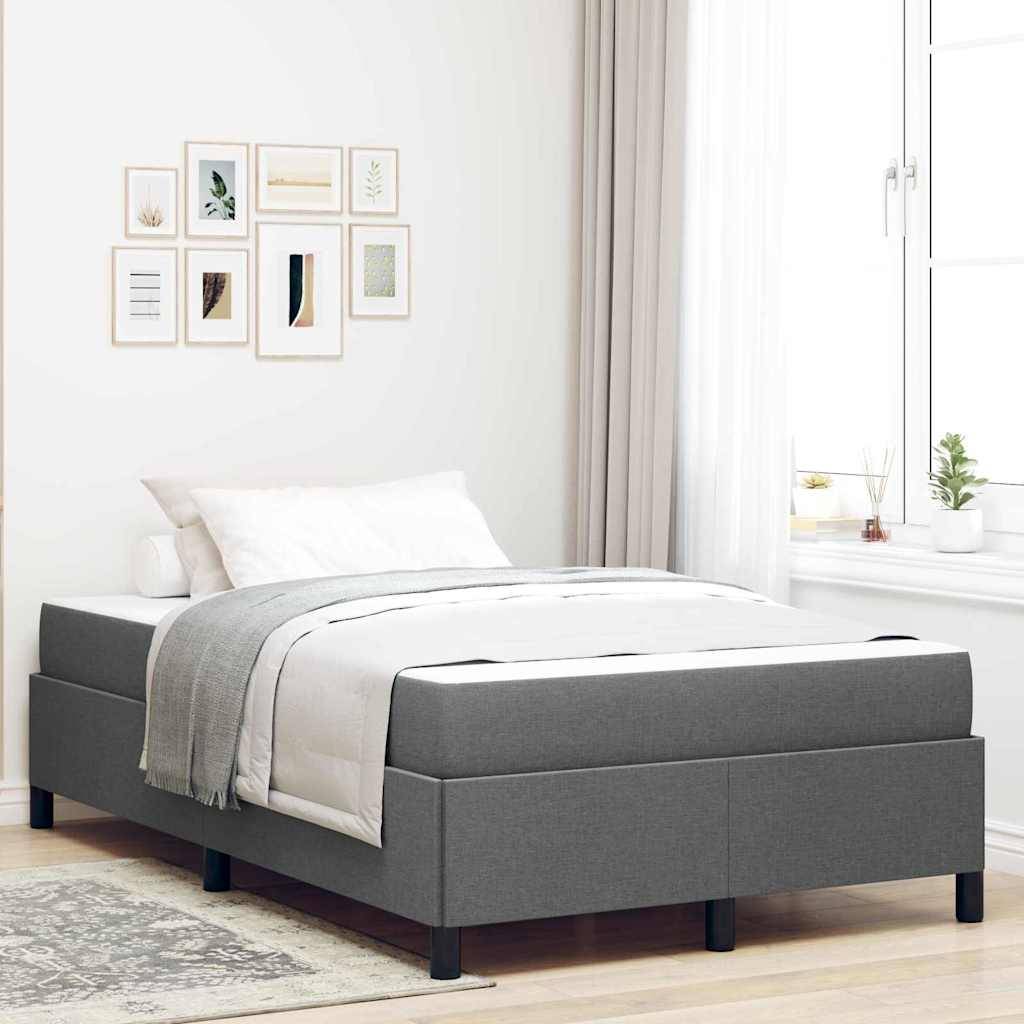 vidaXL Boxspringbett Dunkelgrau 120 x 190 cm Stoff