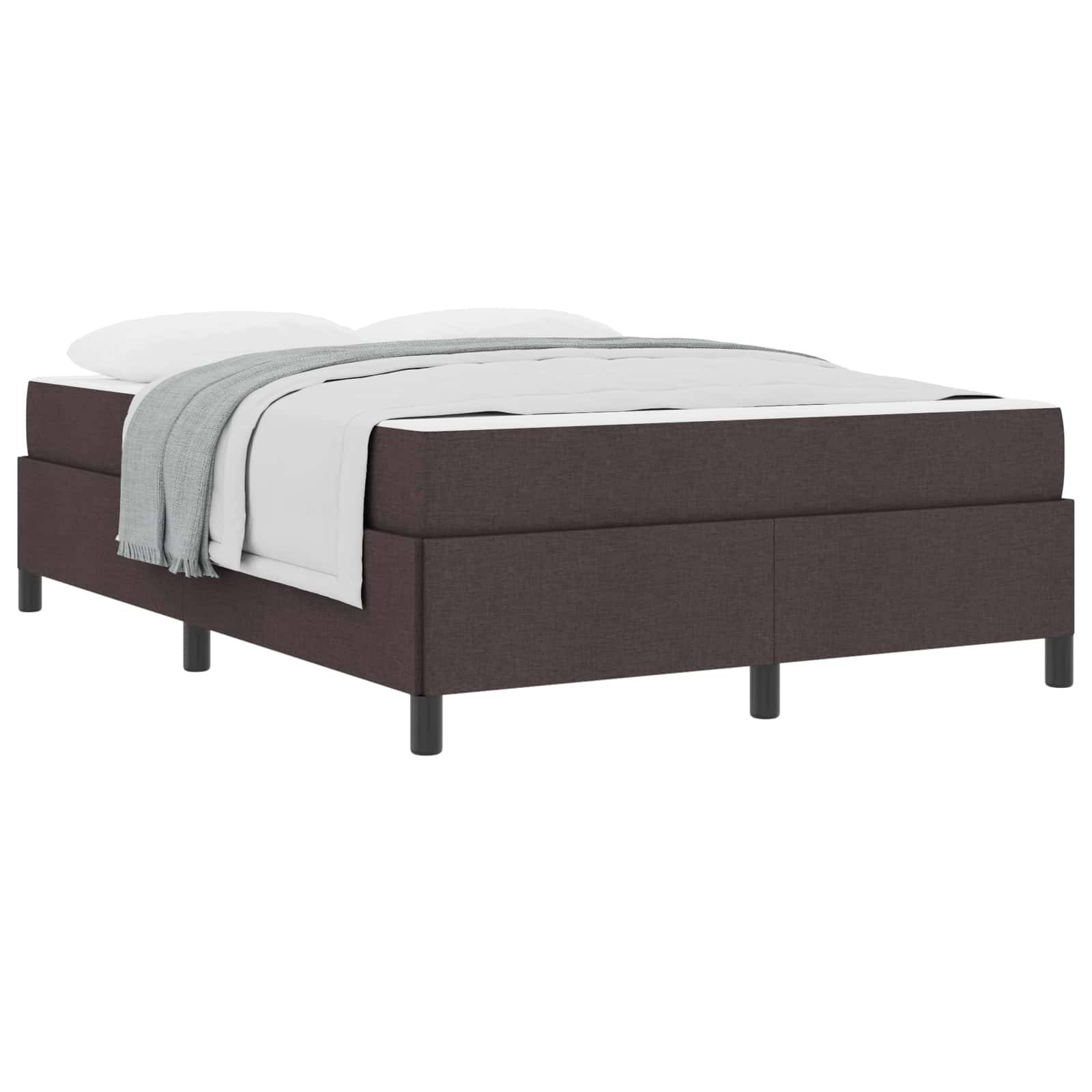 vidaXL Boxspringbett Dunkelbraun 160 x 200 cm Stoff