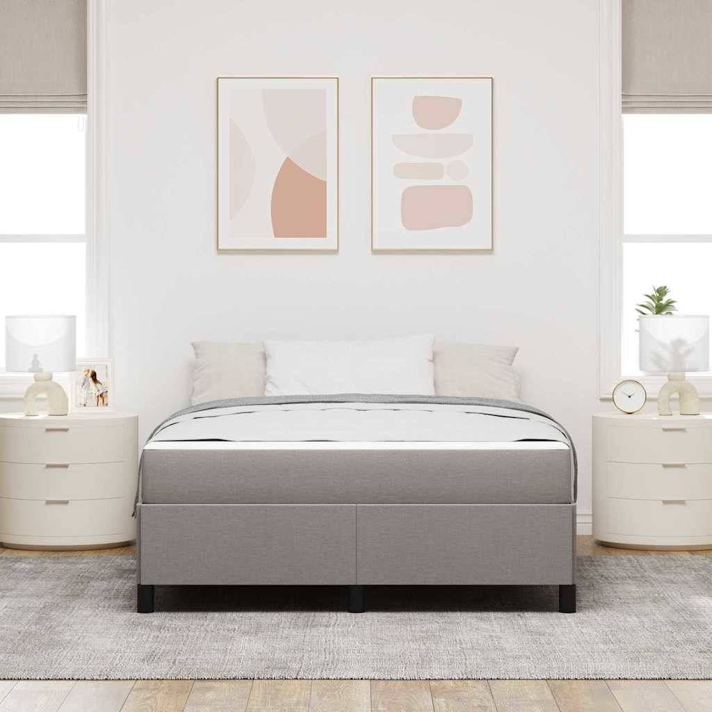 vidaXL Boxspringbett mit Matratze Taupe 140 x 190 cm Stoff