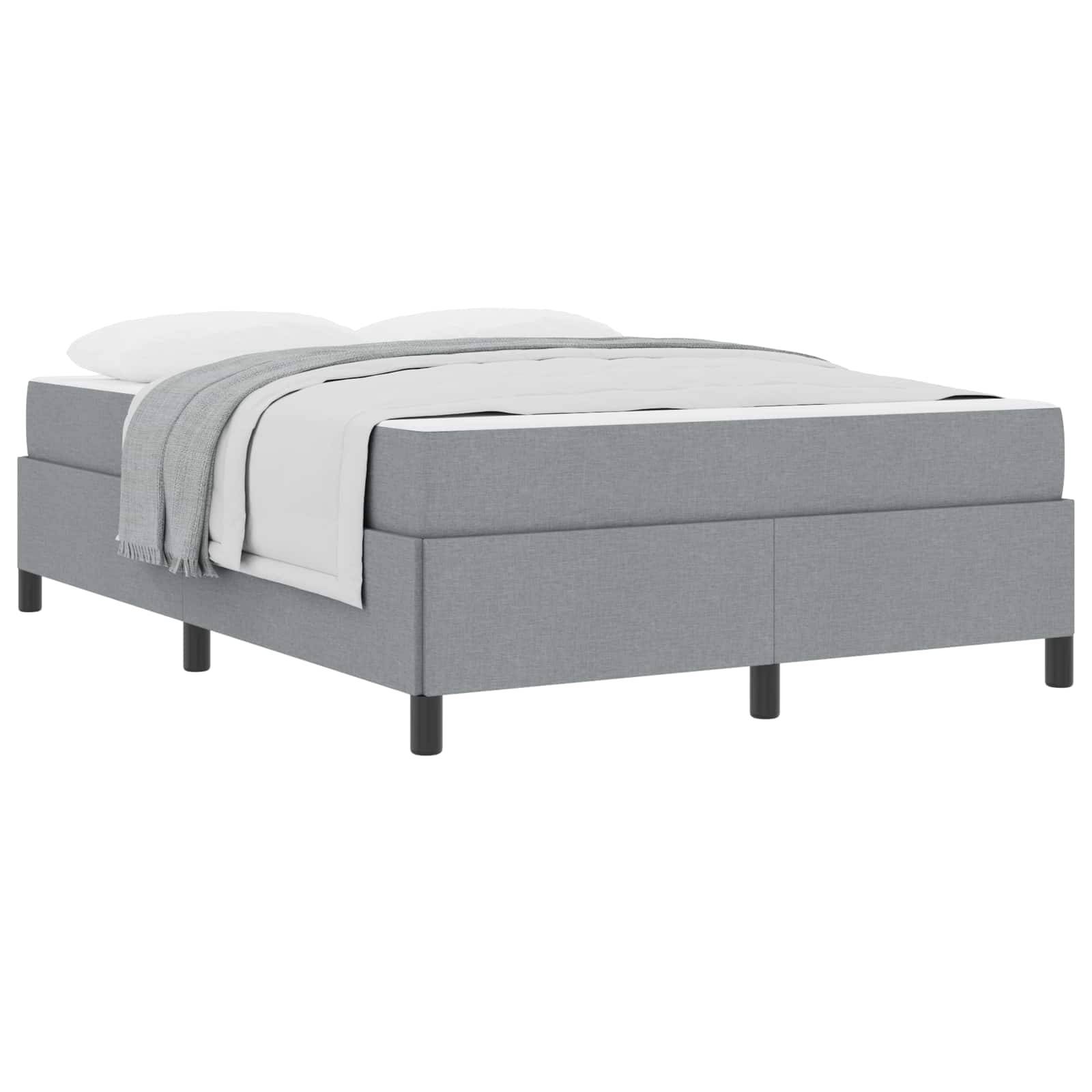 vidaXL Boxspringbett Hellgrau 160 x 200 cm Stoff
