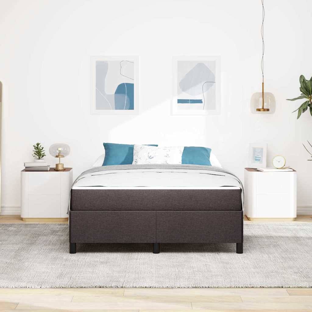 vidaXL Boxspringbett Dunkelbraun 140 x 200 cm Stoff
