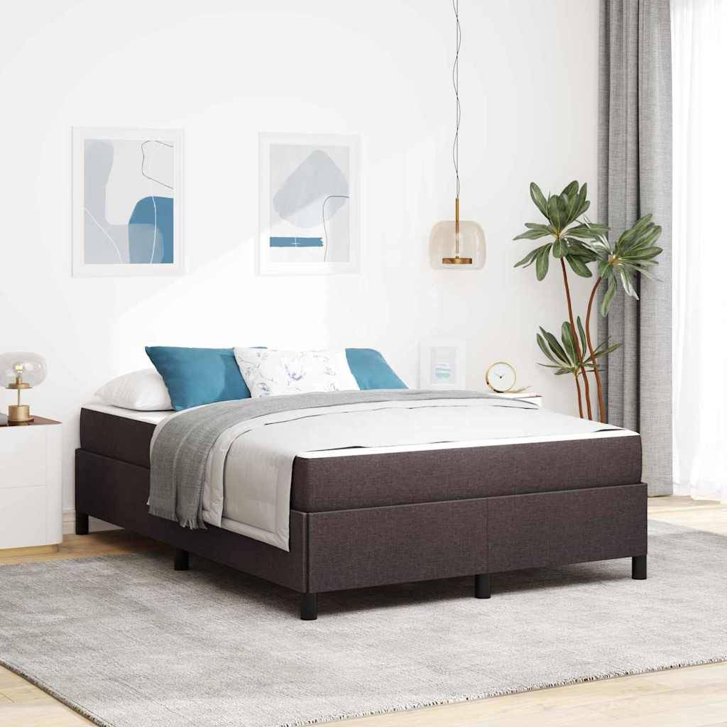 vidaXL Boxspringbett Dunkelbraun 140 x 200 cm Stoff