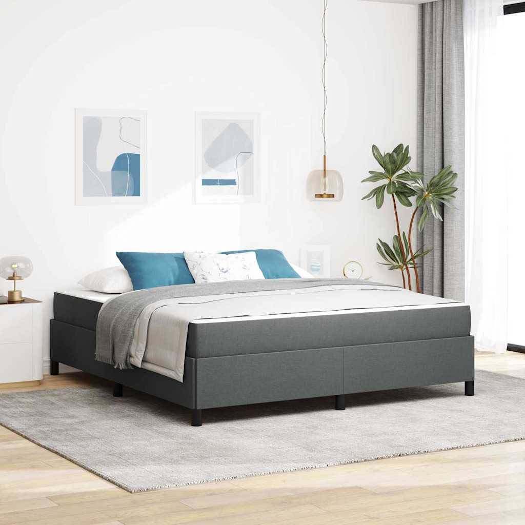 vidaXL Boxspringbett Dunkelgrau 180 x 200 cm Stoff