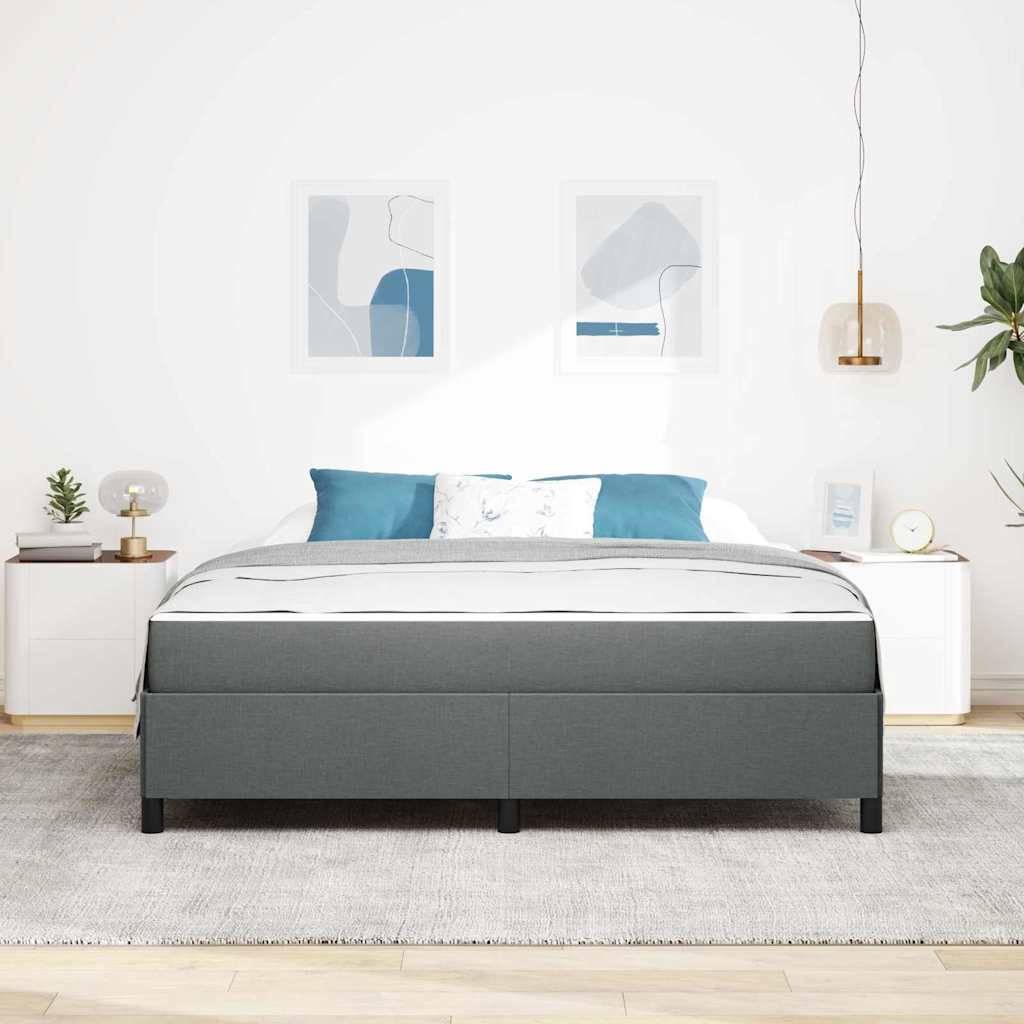 vidaXL Boxspringbett Dunkelgrau 180 x 200 cm Stoff