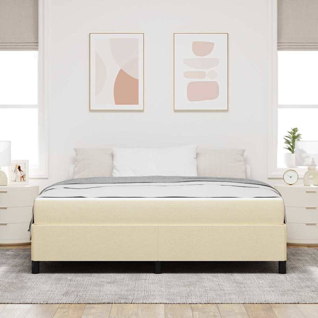 vidaXL Boxspringbett Creme 180 x 200 cm Stoff