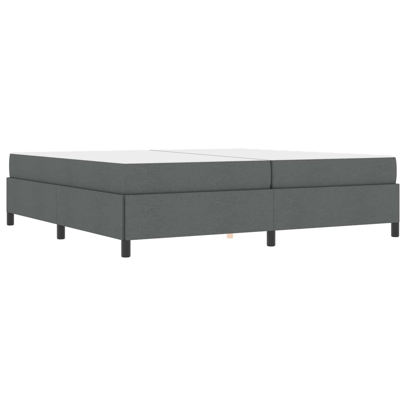 vidaXL Boxspringbett mit Matratze Dunkelgrau 200 x 200 cm Stoff