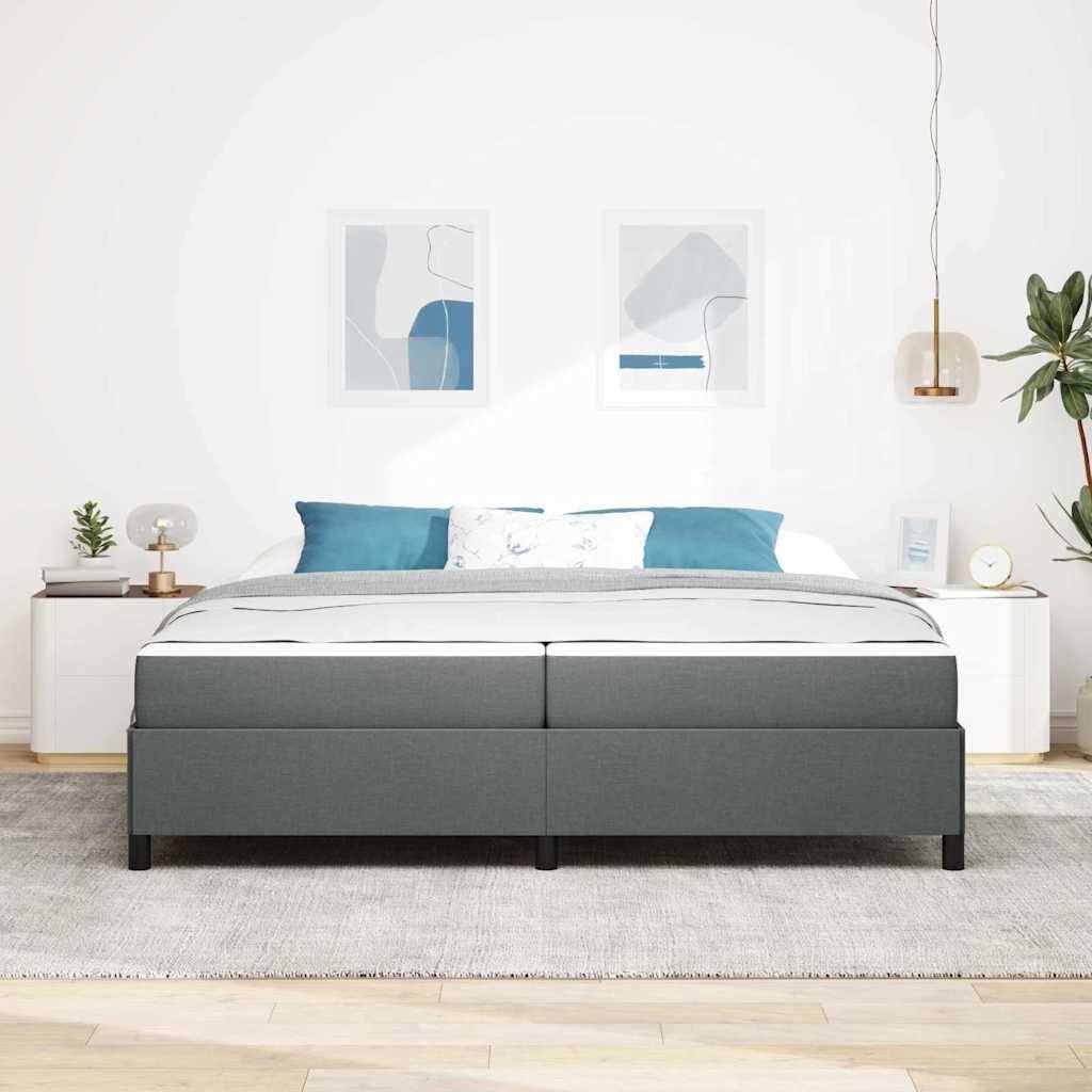 vidaXL Boxspringbett mit Matratze Dunkelgrau 200 x 200 cm Stoff