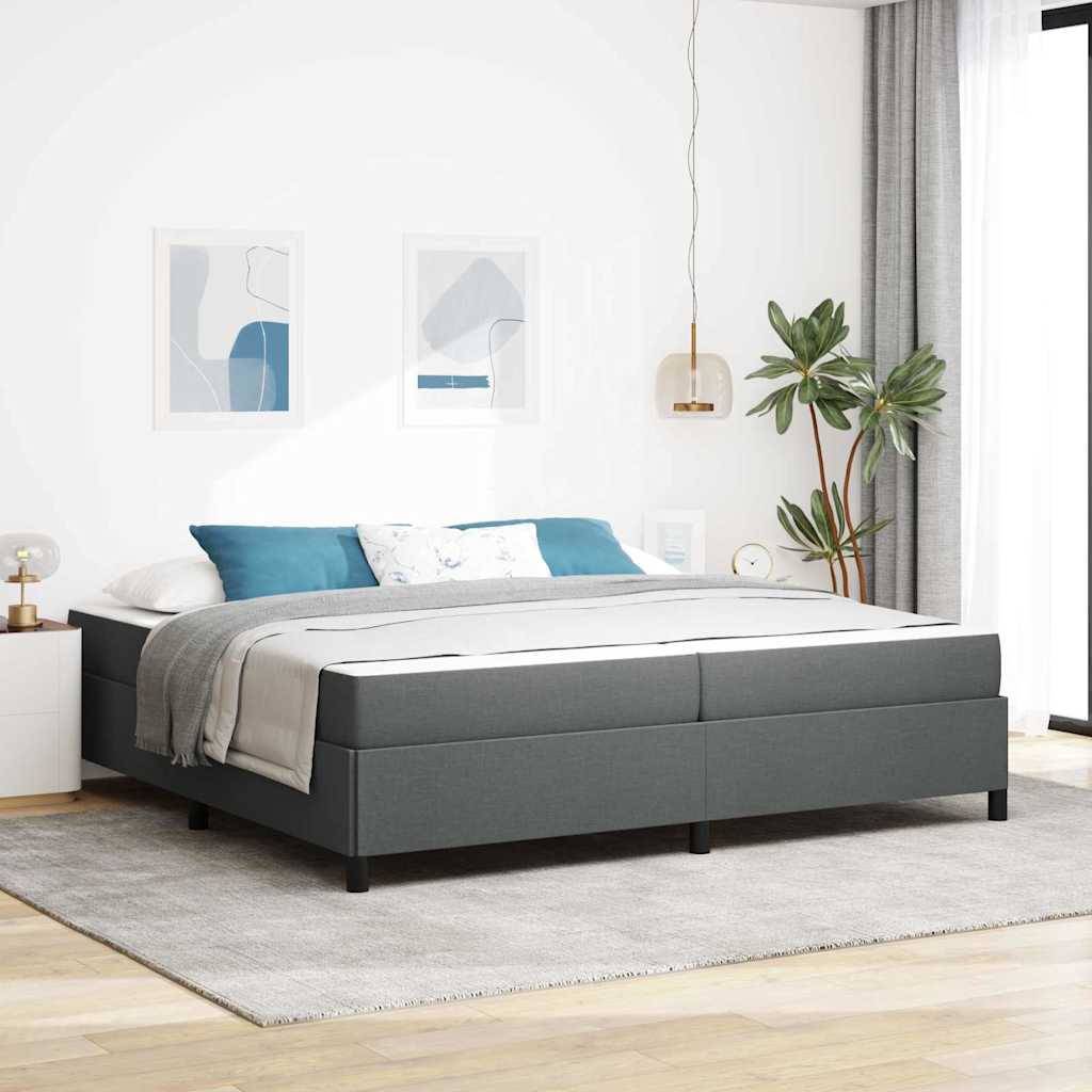 vidaXL Boxspringbett mit Matratze Dunkelgrau 200 x 200 cm Stoff