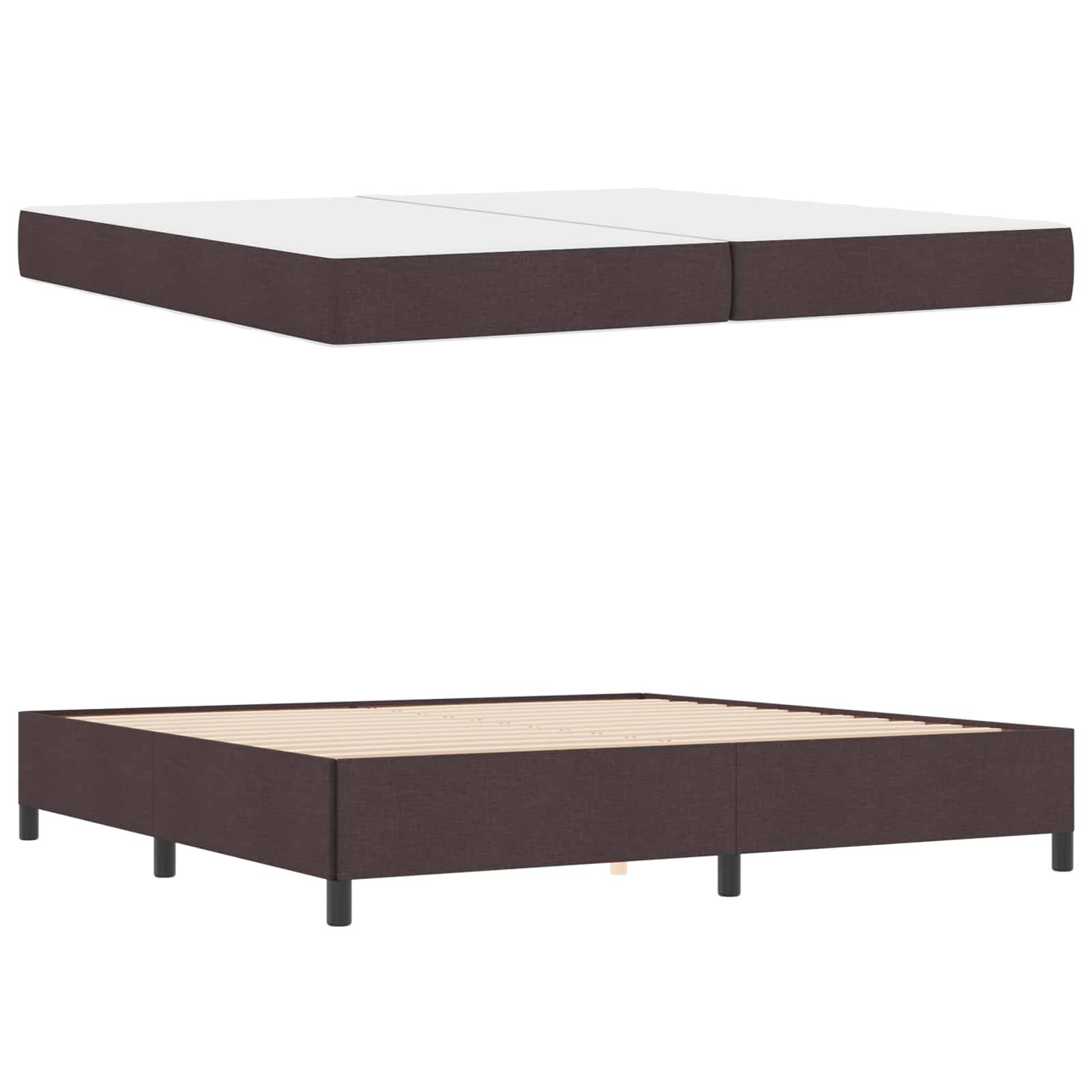 vidaXL Boxspringbett mit Matratze Dunkelbraun 200 x 200 cm Stoff