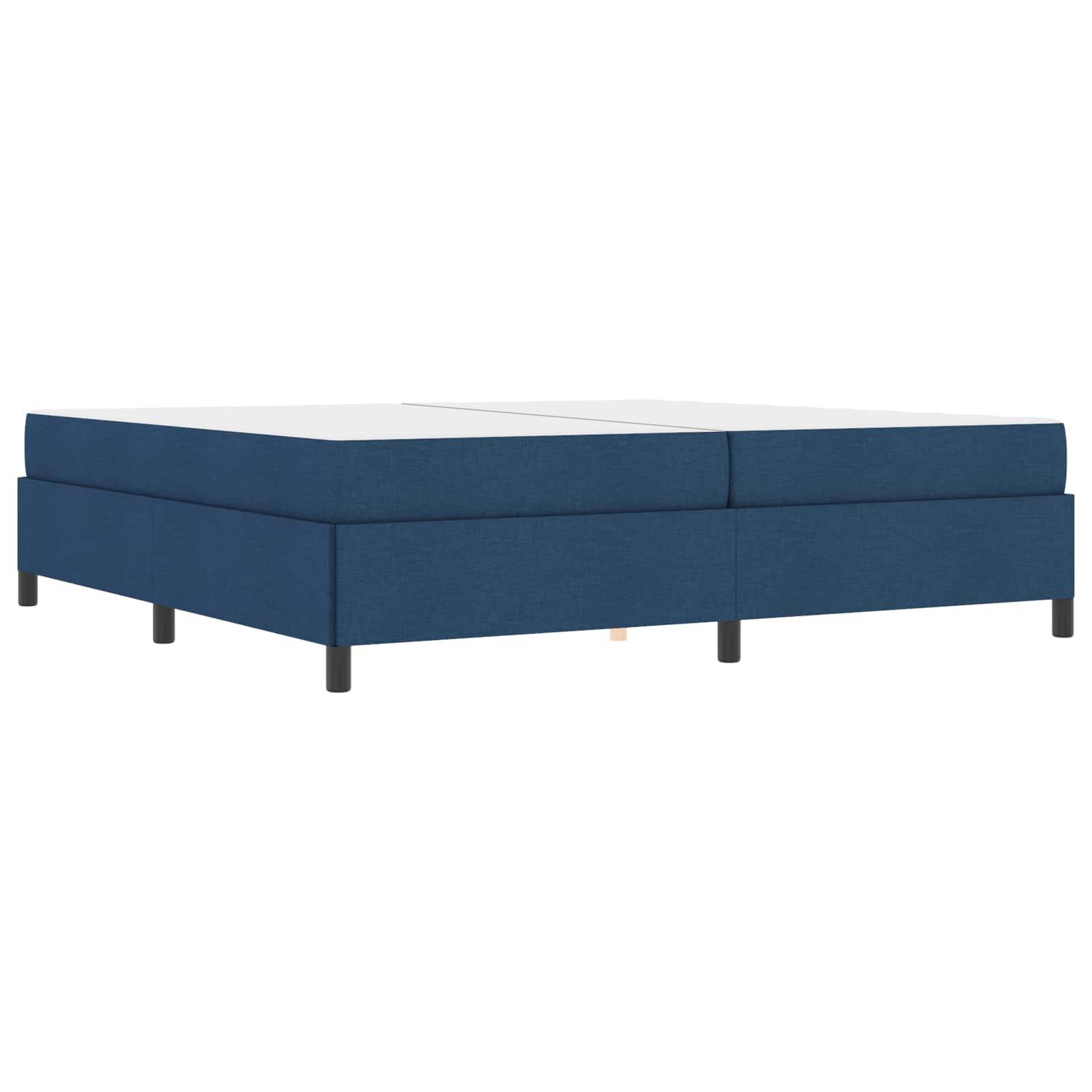 vidaXL Boxspringbett mit Matratze Blau 200 x 200 cm Stoff