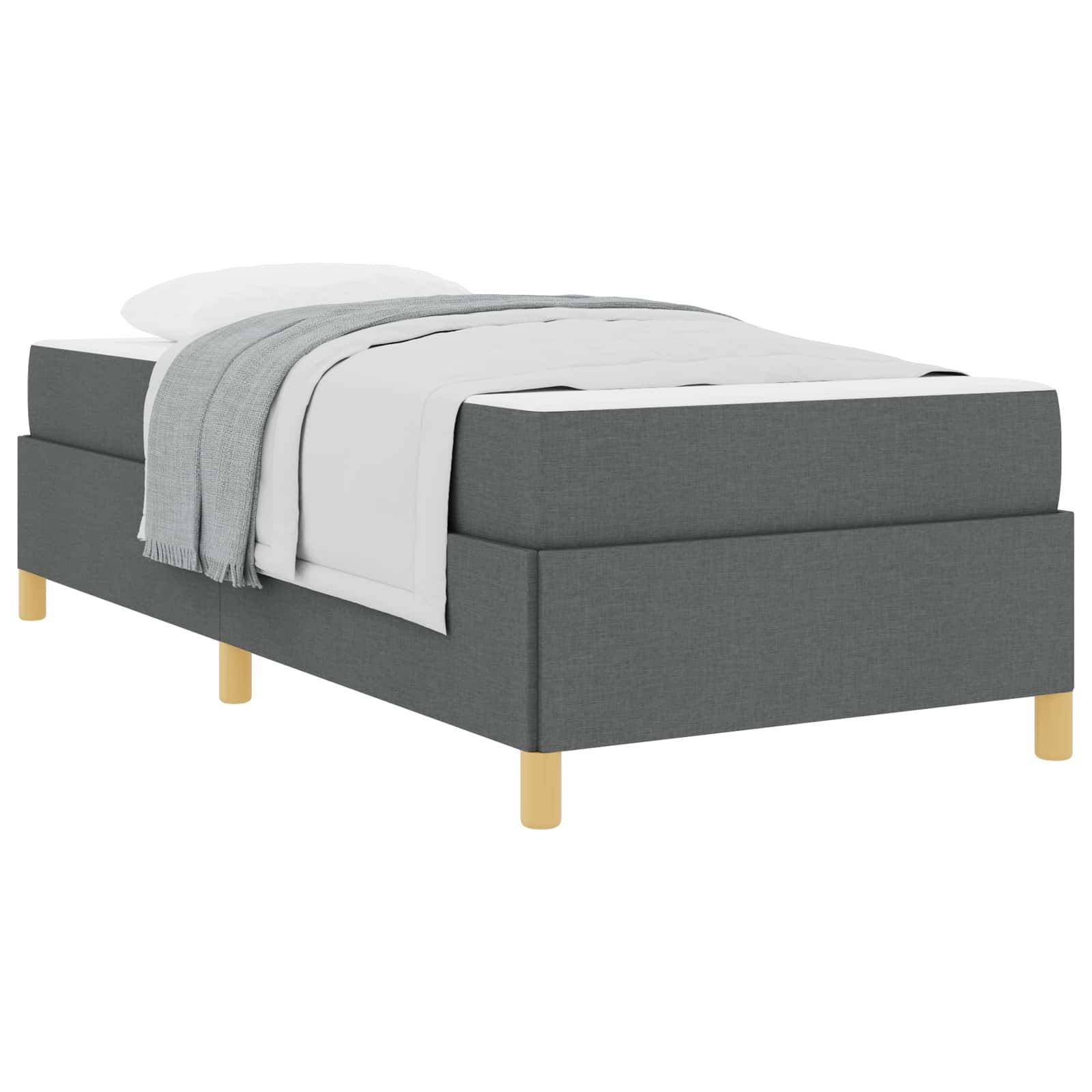 vidaXL Bettrahmen mit Matratze Dunkelgrau 100 x 200 cm Stoff