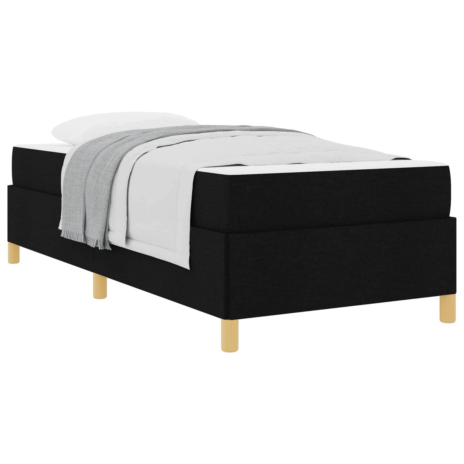 vidaXL Bettrahmen mit Matratze Schwarz 100 x 200 cm Stoff