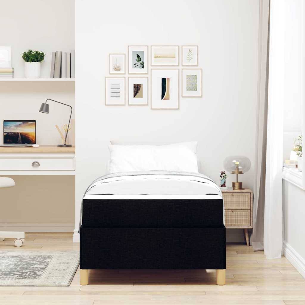 vidaXL Bettrahmen mit Matratze Schwarz 100 x 200 cm Stoff