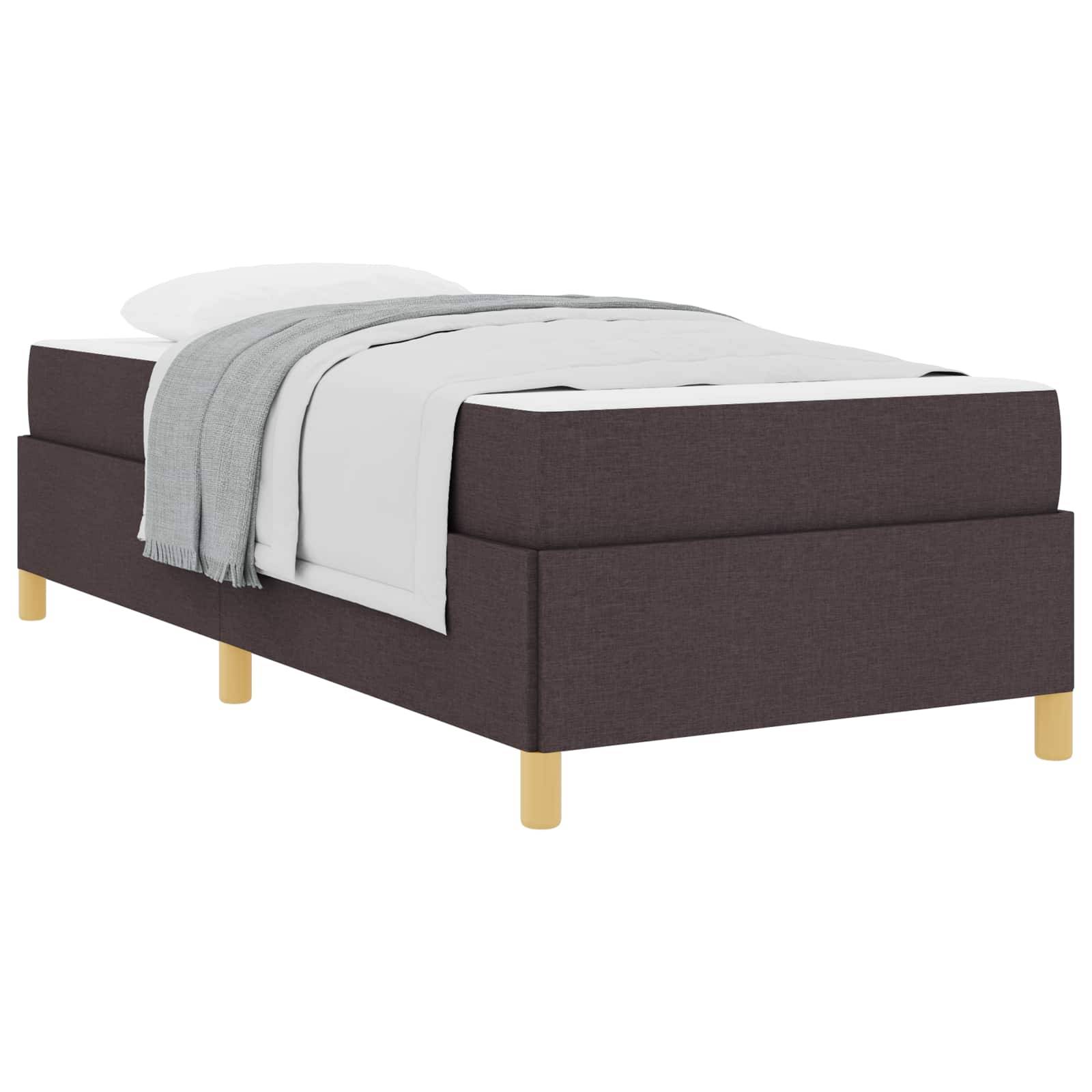 vidaXL Bettrahmen mit Matratze Dunkelbraun 80 x 200 cm Stoff