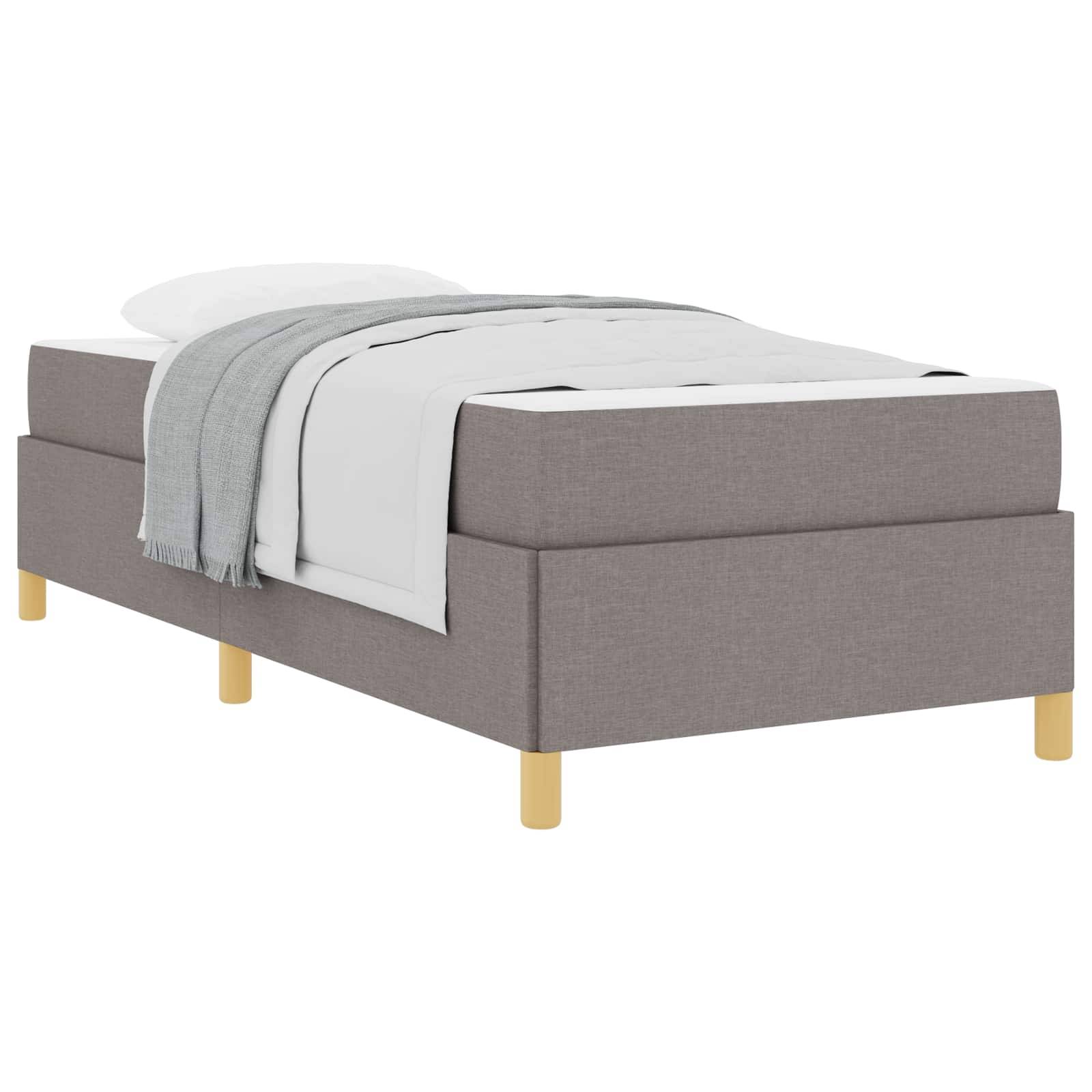 vidaXL Bettrahmen mit Matratze Taupe 100 x 200 cm Stoff
