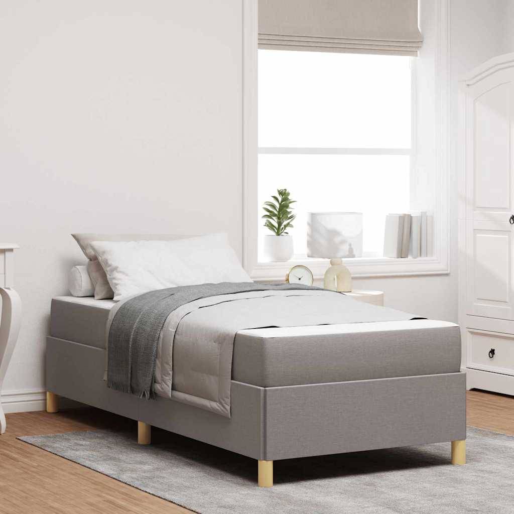 vidaXL Bettrahmen mit Matratze Taupe 100 x 200 cm Stoff